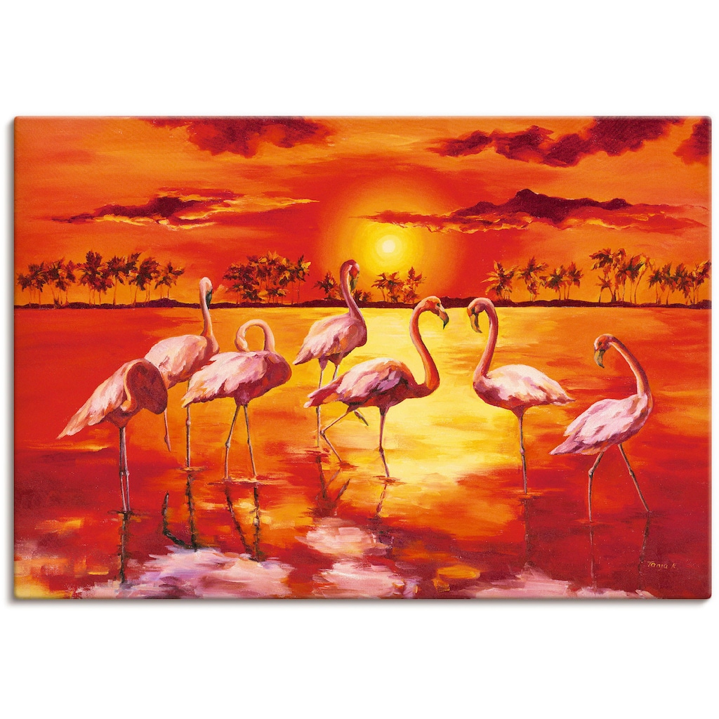 Artland Leinwandbild »Flamingos«, Vögel, (1 St.)