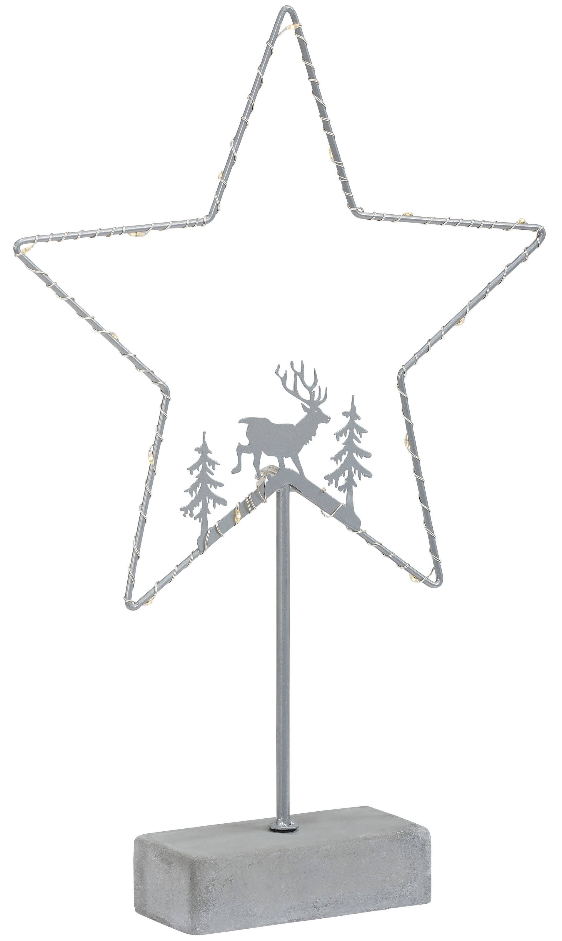my home Dekostern »Timon mit Beleuchtung«, (1 St.), Weihnachtsstern, Gestell mit 15 warmen LED's, Höhe ca. 39,5 cm