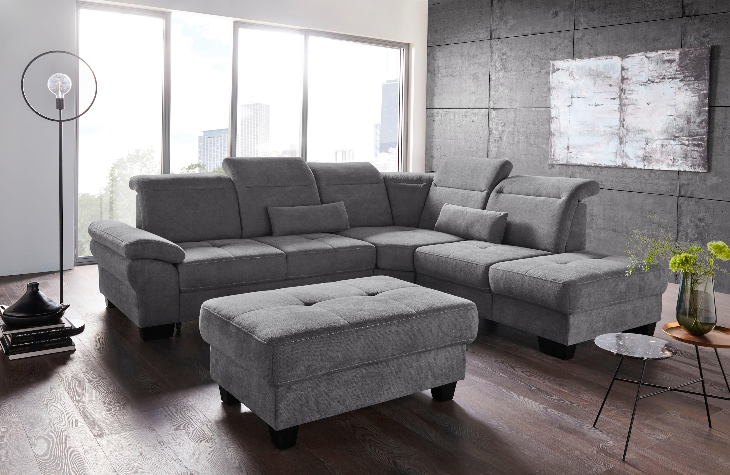 OTTO home Ecksofa "Cornwall L-Form" mit Sitztiefenverstellung, Schlaffunktion & Kopfteilverstellung