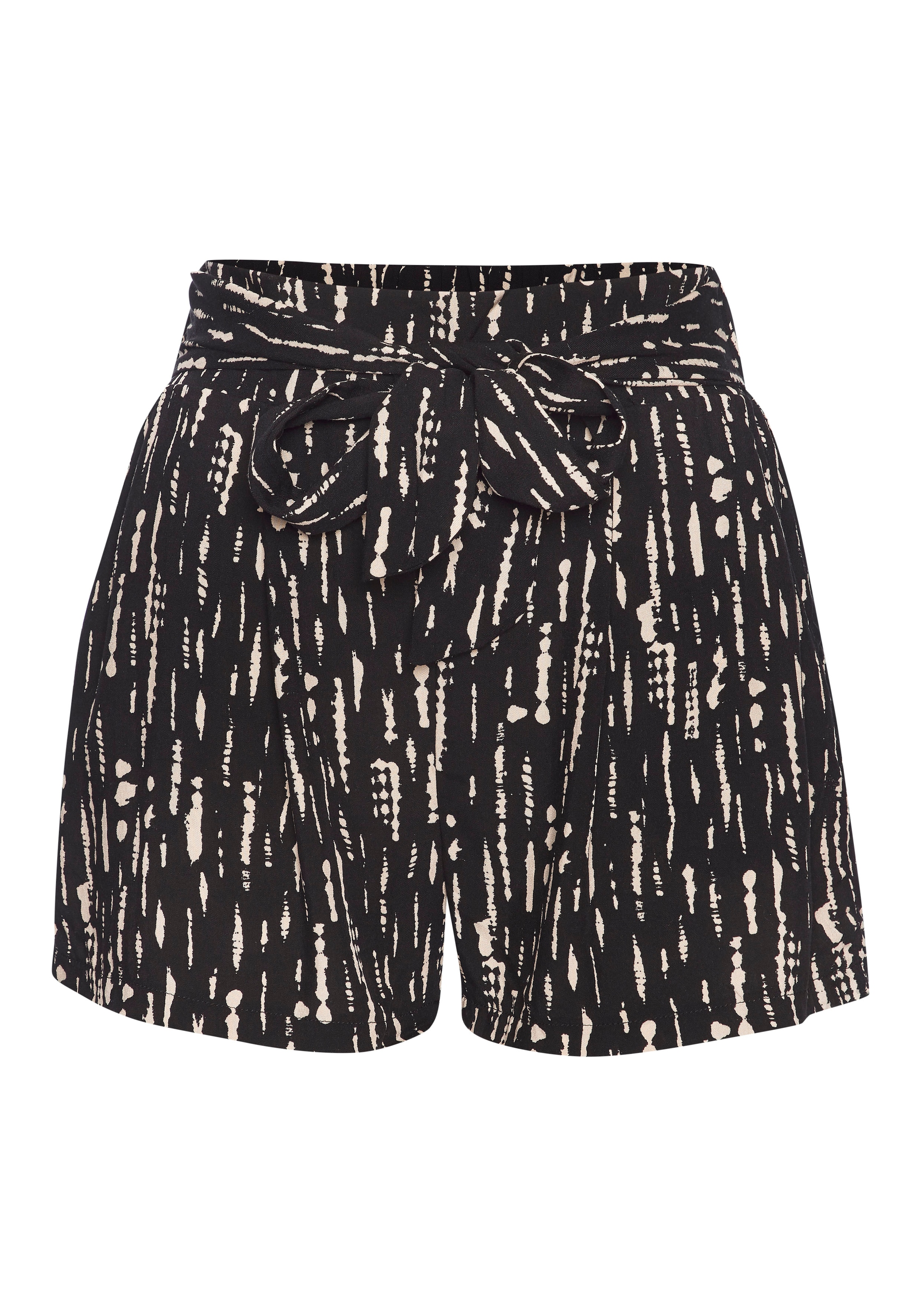 s.Oliver Webshorts, mit Alloverprint und Bindegürtel, kurze Hose, lockere Passform