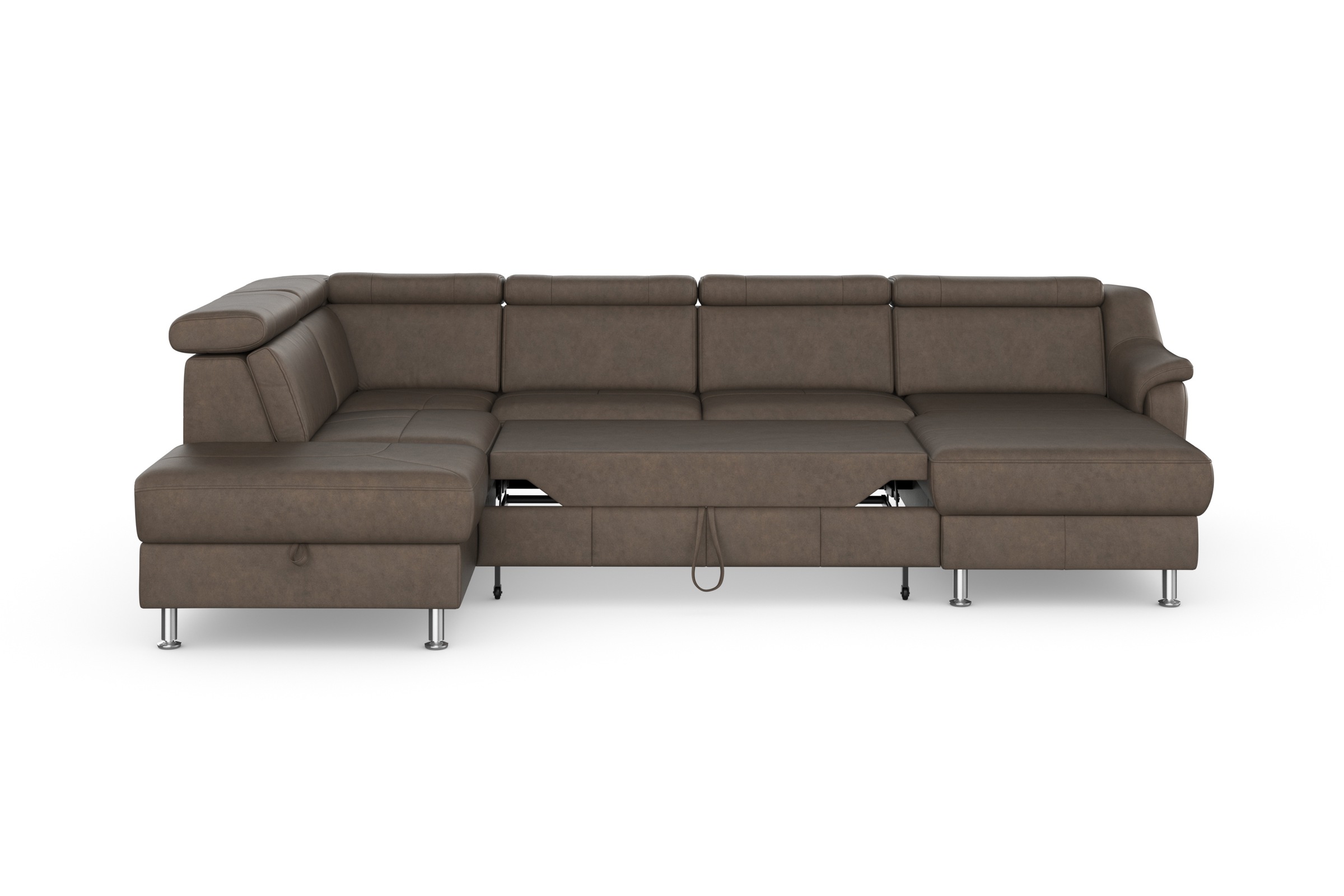 sit&more Wohnlandschaft »Freetown U-Form«, Kopfteilverstellung und Federkern, wahlweise mit Bettfunktion