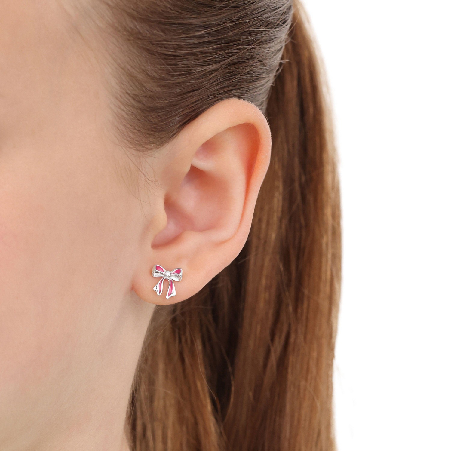 Amor Paar Ohrstecker »Schleife« mit Zirkonia (synth.)