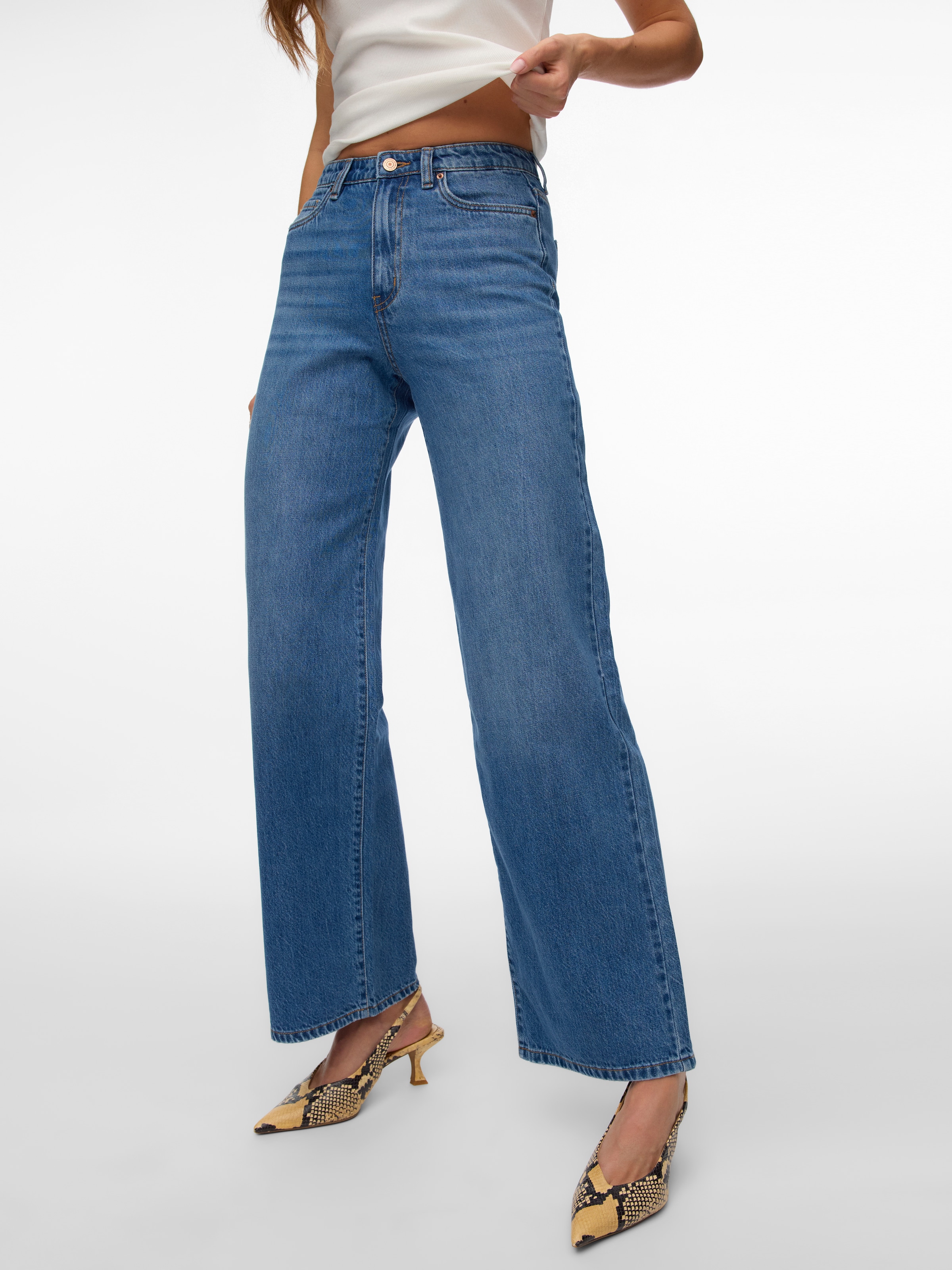 Vero Moda High-waist-Jeans "VMVEGA HR WIDE DENIM JEANS SI392 NOOS" Baumwoll günstig online kaufen