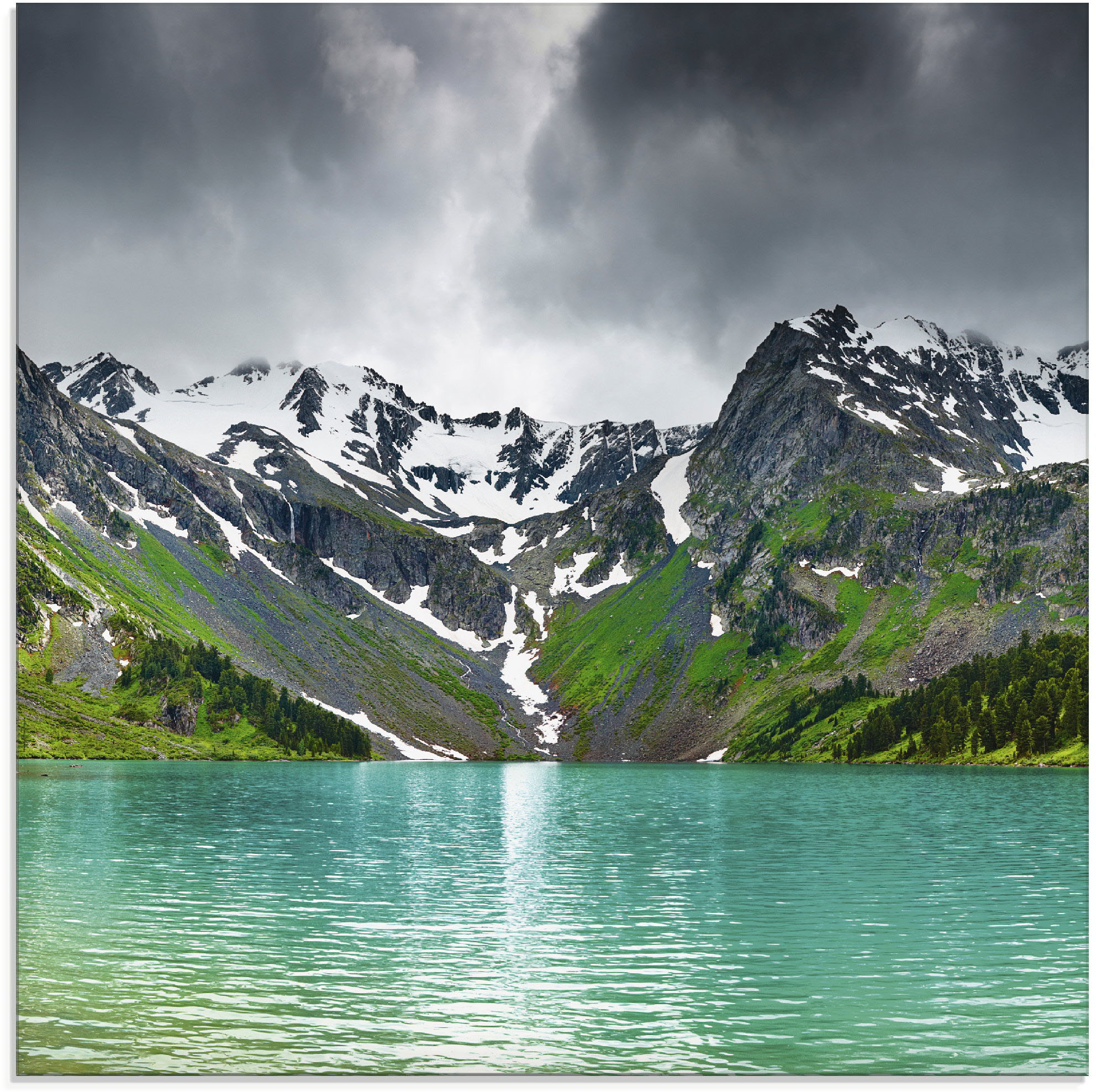 Artland Glasbild "Bergsee" Berge 1 Stk. tlg. in verschiedenen Größen