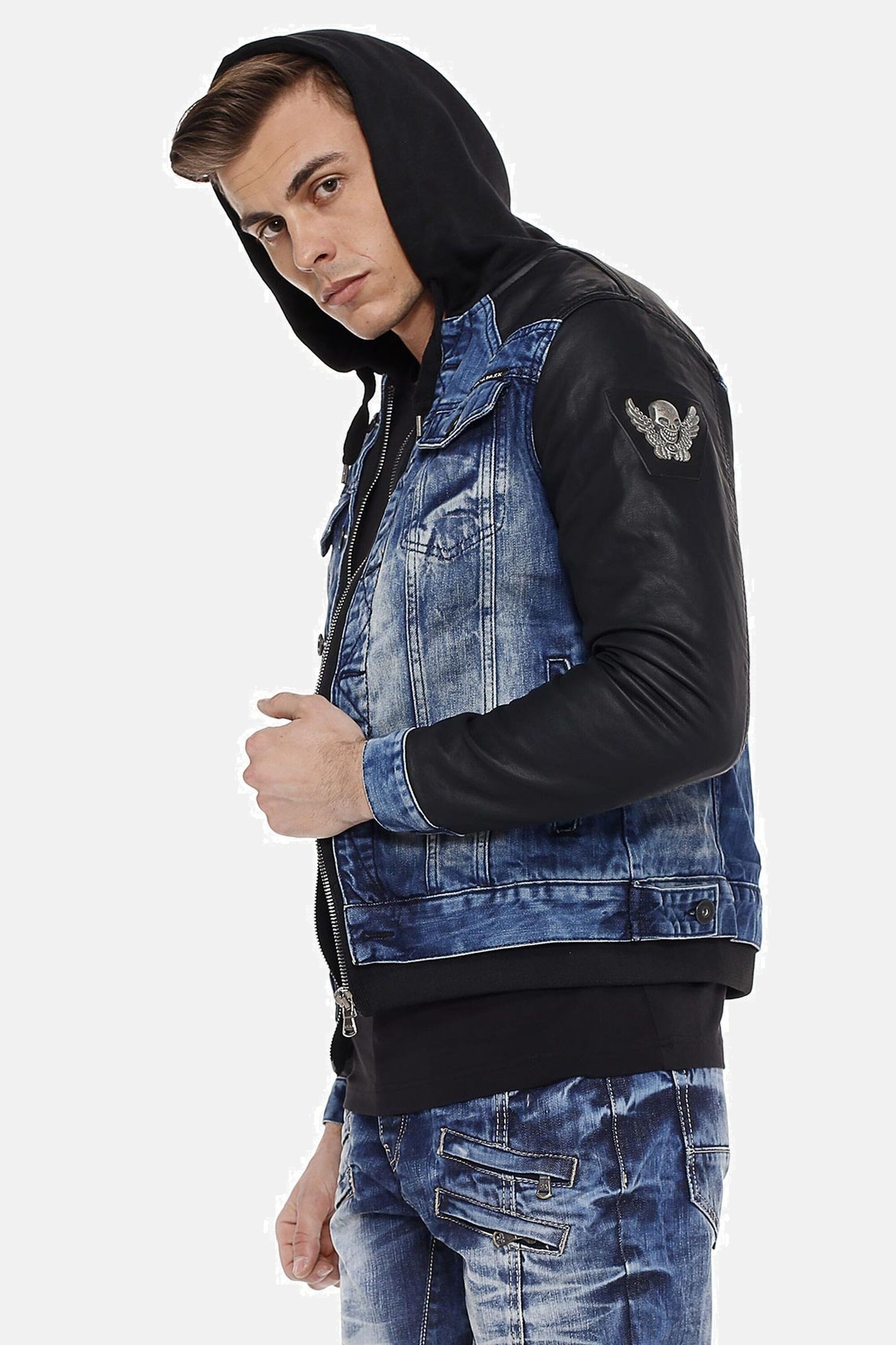 Cipo & Baxx Jeansjacke »Jacke«, mit Kapuze, mit Reißverschluss, CJ235