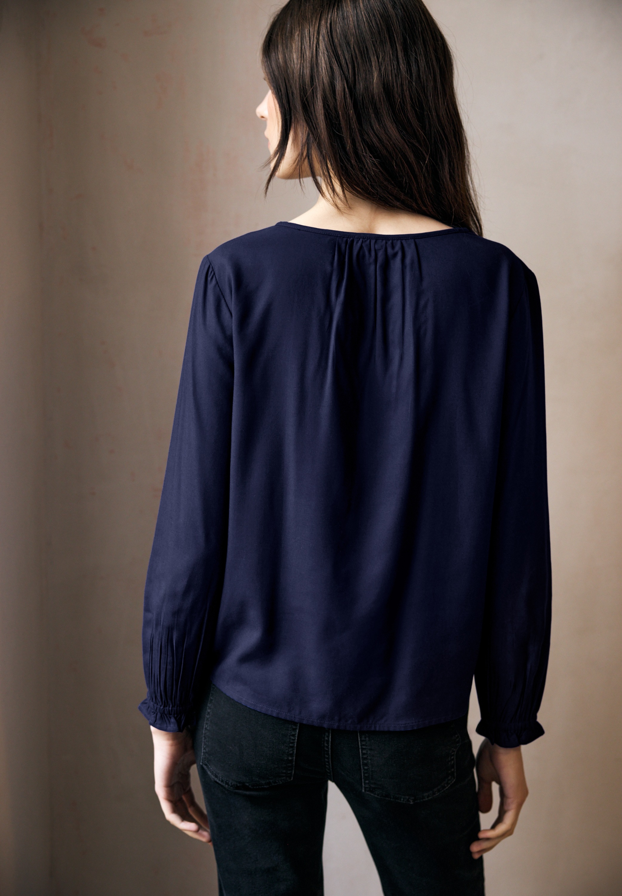 STREET ONE STUDIO Langarmbluse mit Rüschendetails günstig online kaufen