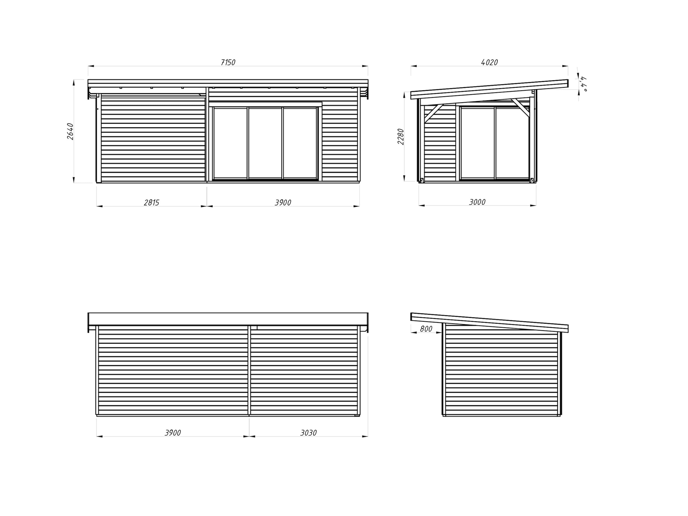 Palmako Gartenhaus »Andrea 11,2+7,9 m², Slide Plus«
