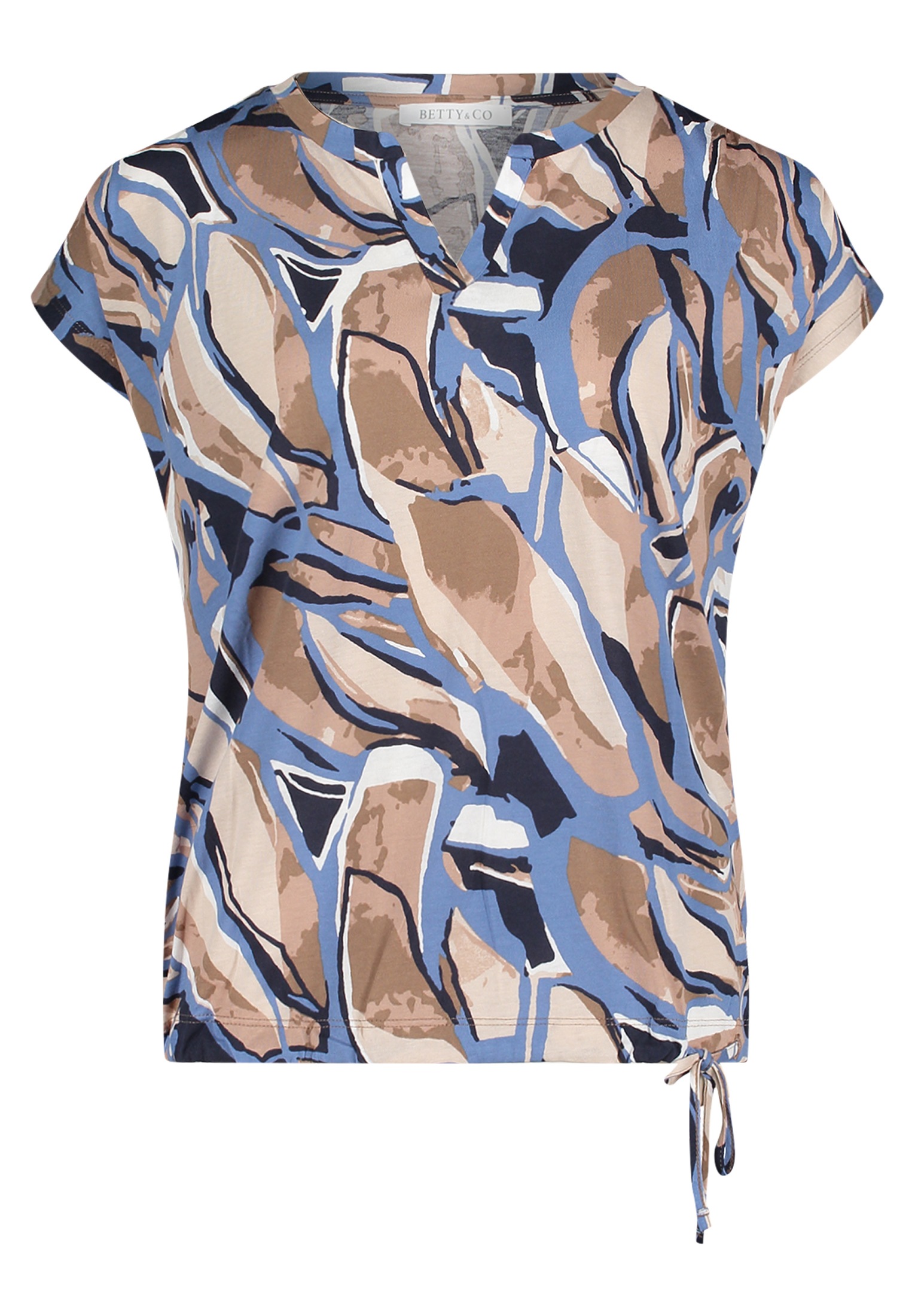 Betty&Co Kurzarmshirt "Betty & Co Damen Casual-Shirt mit Tunnelzug", (1 tlg günstig online kaufen