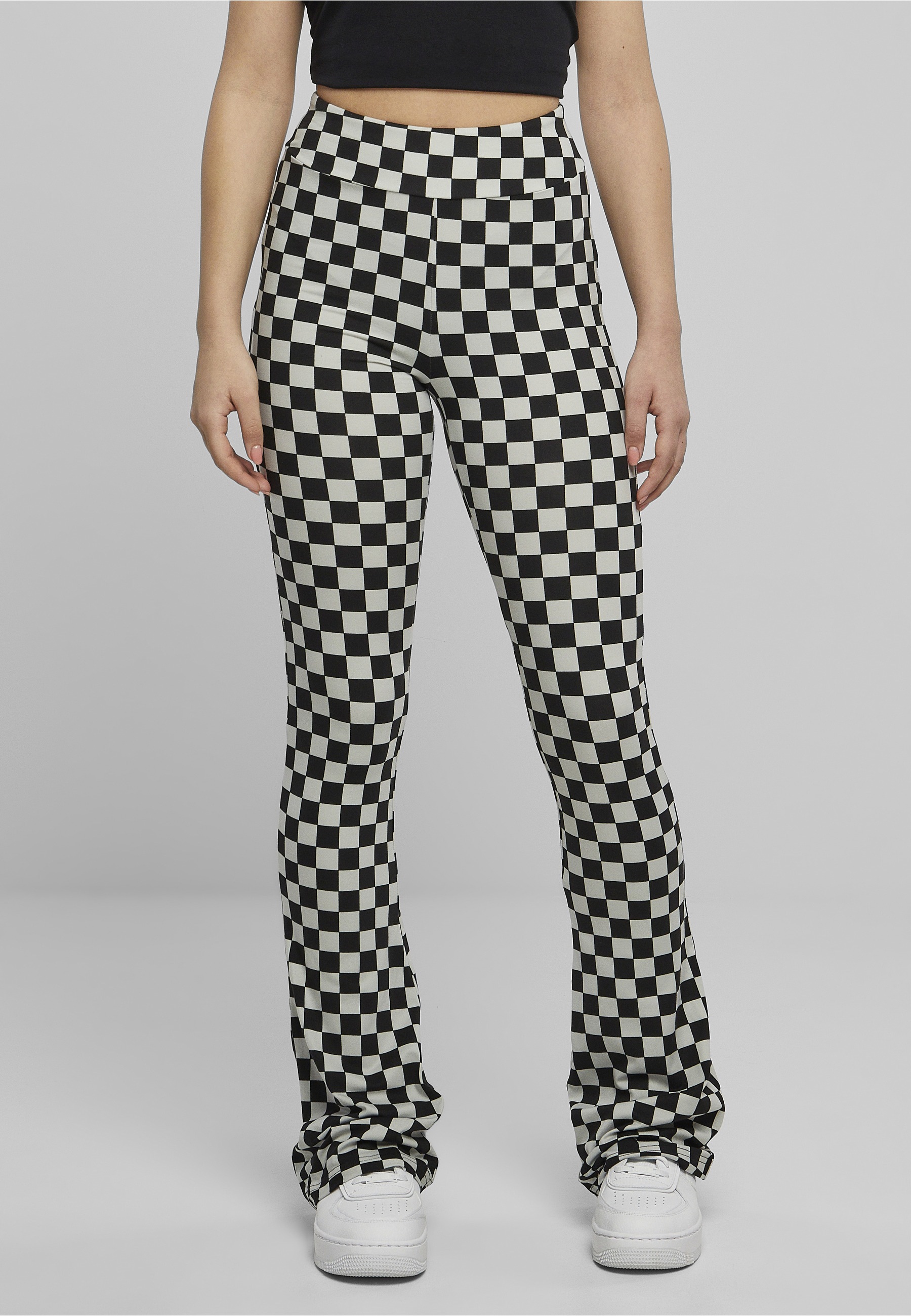 URBAN CLASSICS Leggings »Urban Classics Damen Ladies Checked Boot Cut Leggings«