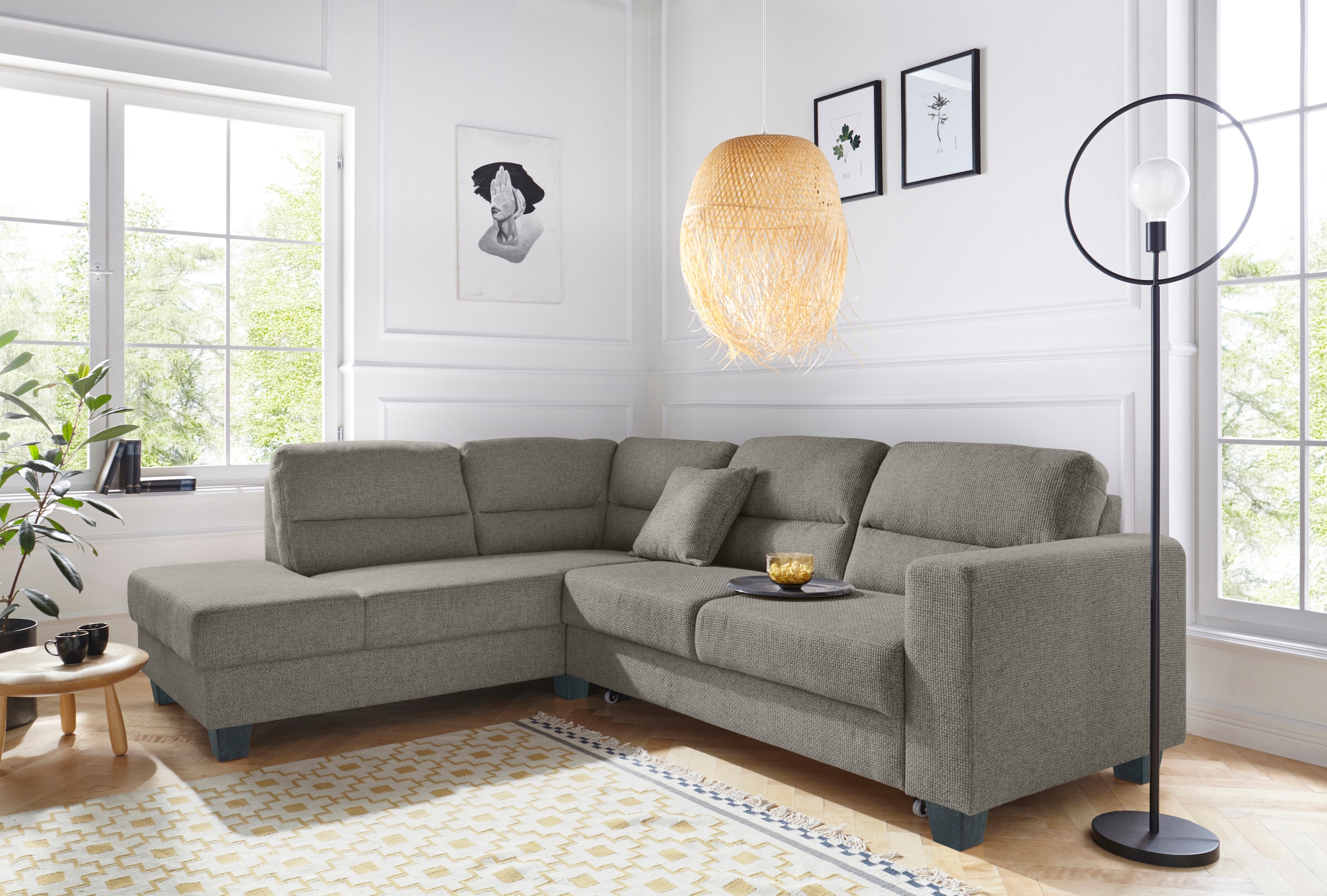 TRENDMANUFAKTUR Ecksofa "Chamber, zeitlos&modern, hoher Sitzkomfort, Breite günstig online kaufen