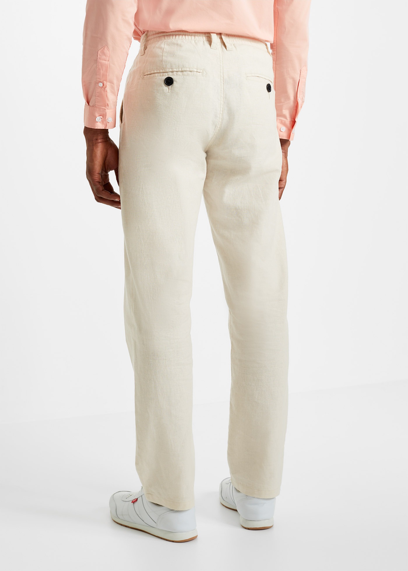 bonprix Chinohose aus Leinen, mit Bändchen zur Weitenanpassung, relaxed fit günstig online kaufen