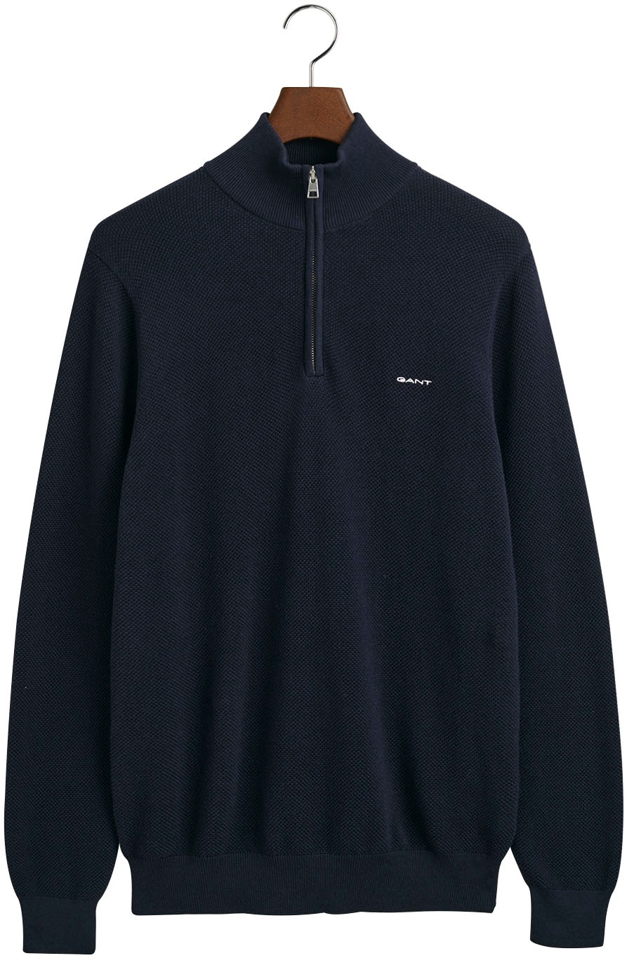 Gant Troyer »COTTON PIQUE HALF ZIP«, mit Piqué-Struktur