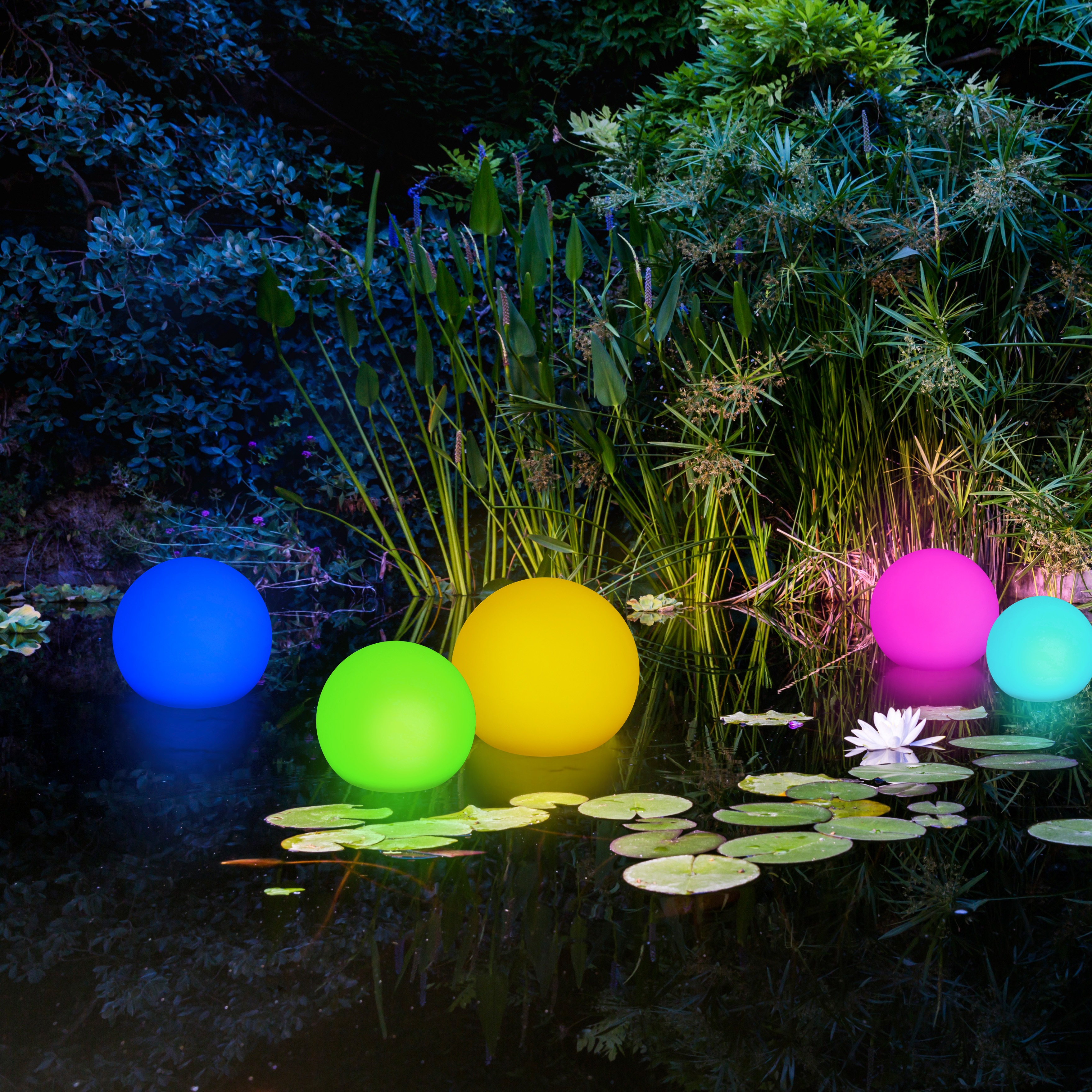 Thumbnail - my home LED Solarleuchte "Orlaith, LED-Solar Kugelleuchten Ø 30 cm + Ø 40 cm", Leuchtmittel LED-Modul LED fest integrie...