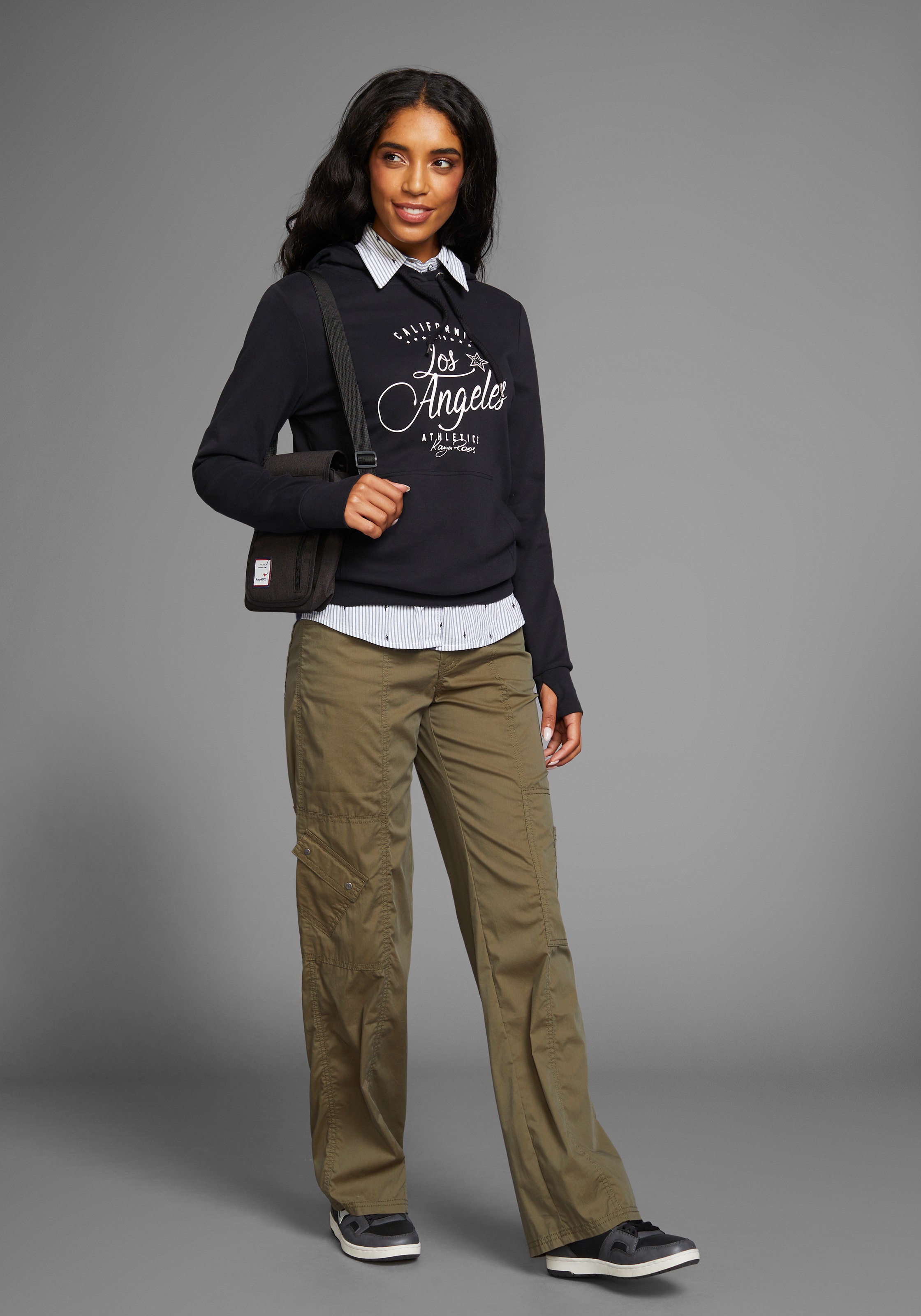 Pantalon Cargo Femme KangaROOS Vert Foncé Taille 48 3