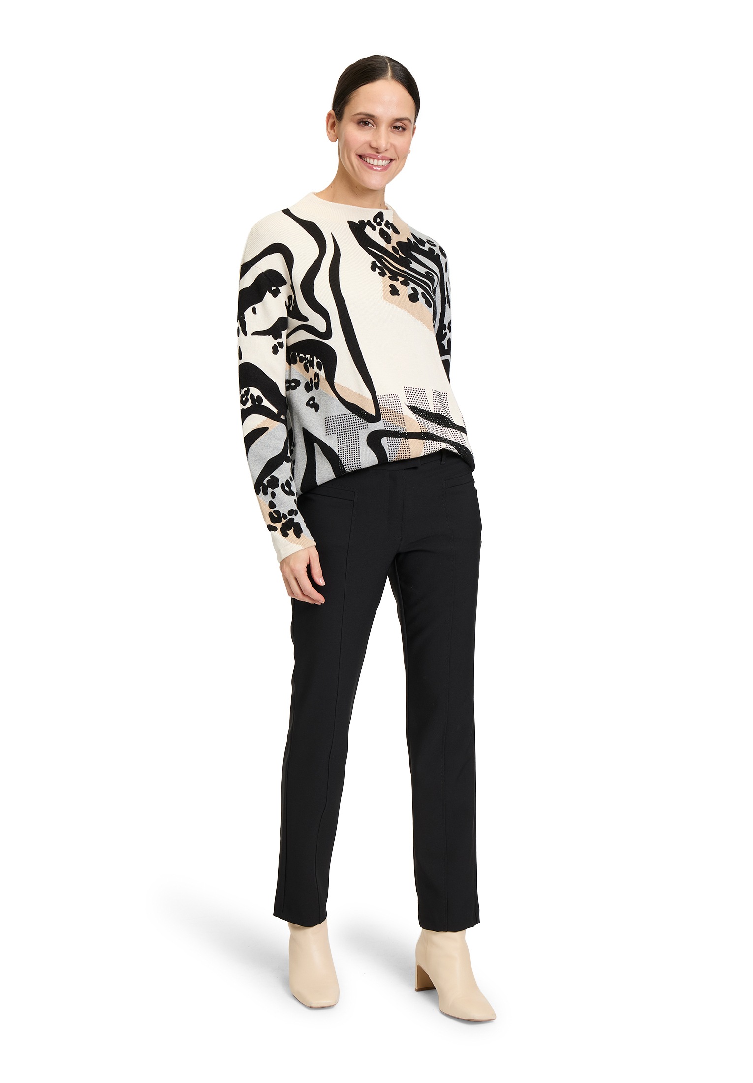 Betty Barclay Strickpullover »Betty Barclay Grobstrick-Pullover mit Aufdruck«, (1 tlg.), Hotfix