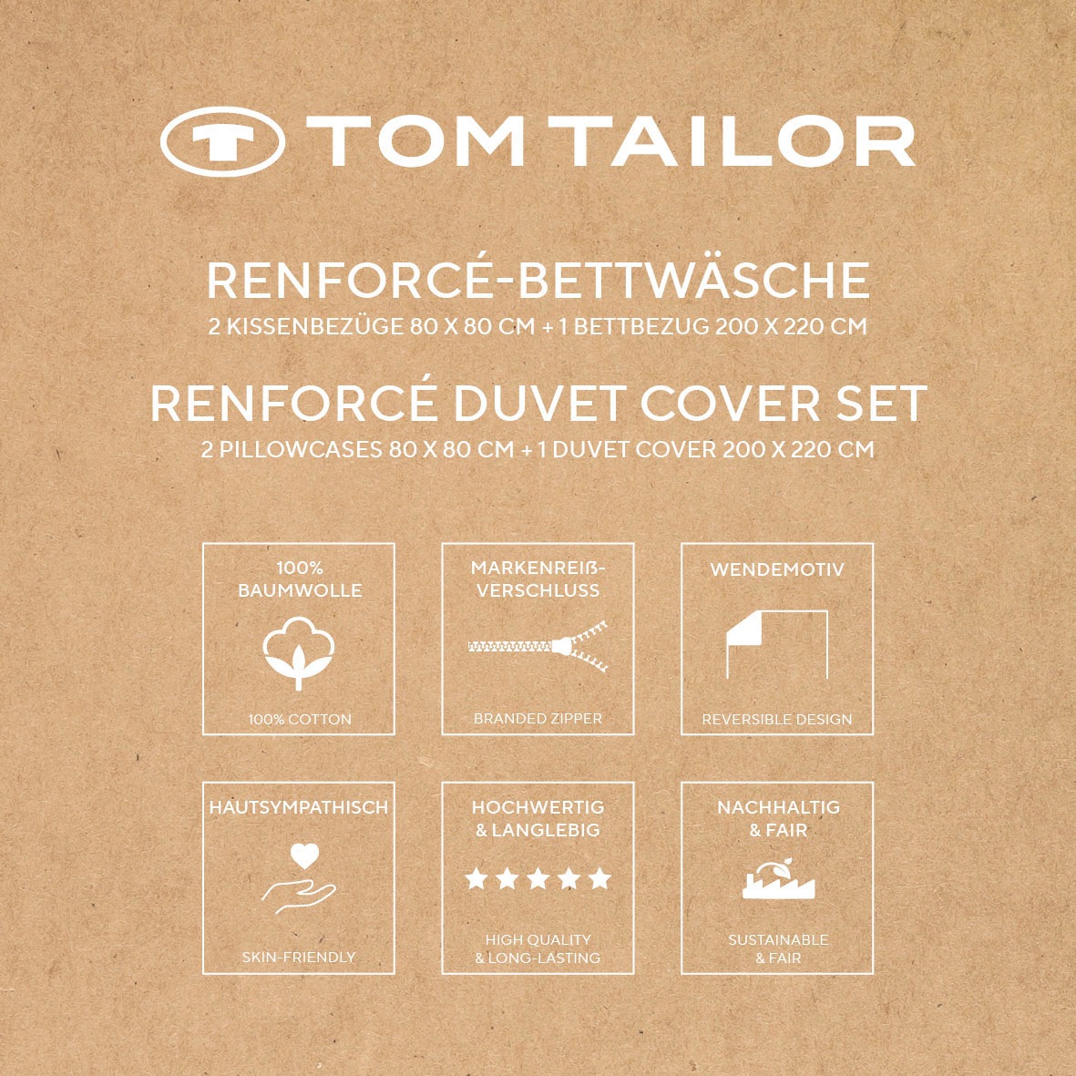 TOM TAILOR HOME Bettwäsche »LARGE CHECK in Gr. 135x200cm oder 155x220cm«, new bedroom, gewebtes Label