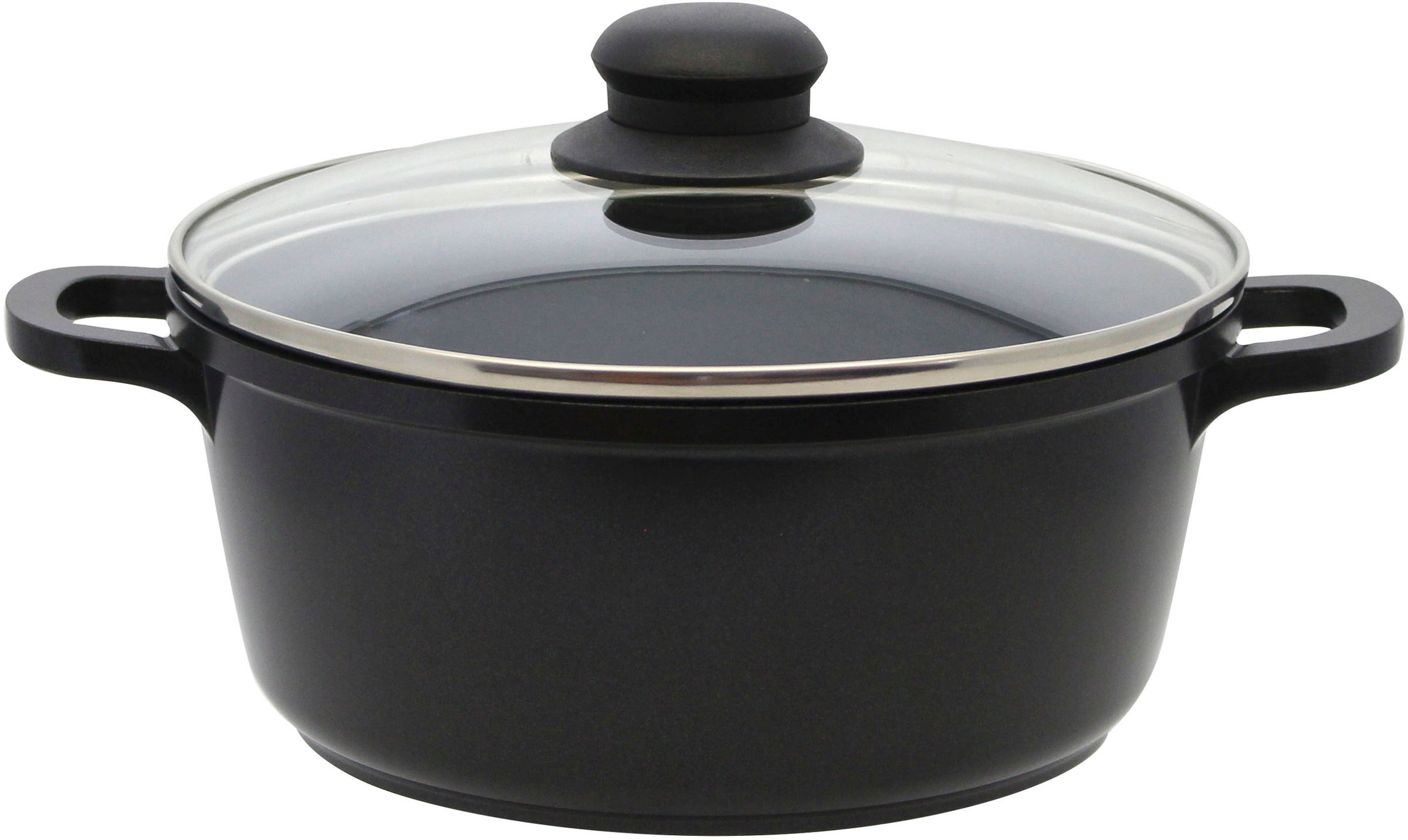 Thumbnail - Elo Basic Topf-Set "Black Cast" Set, 3 Töpfe mit Deckel, 1 Stielkasserolle, 7 Stk. tlg. Aluminiumguss