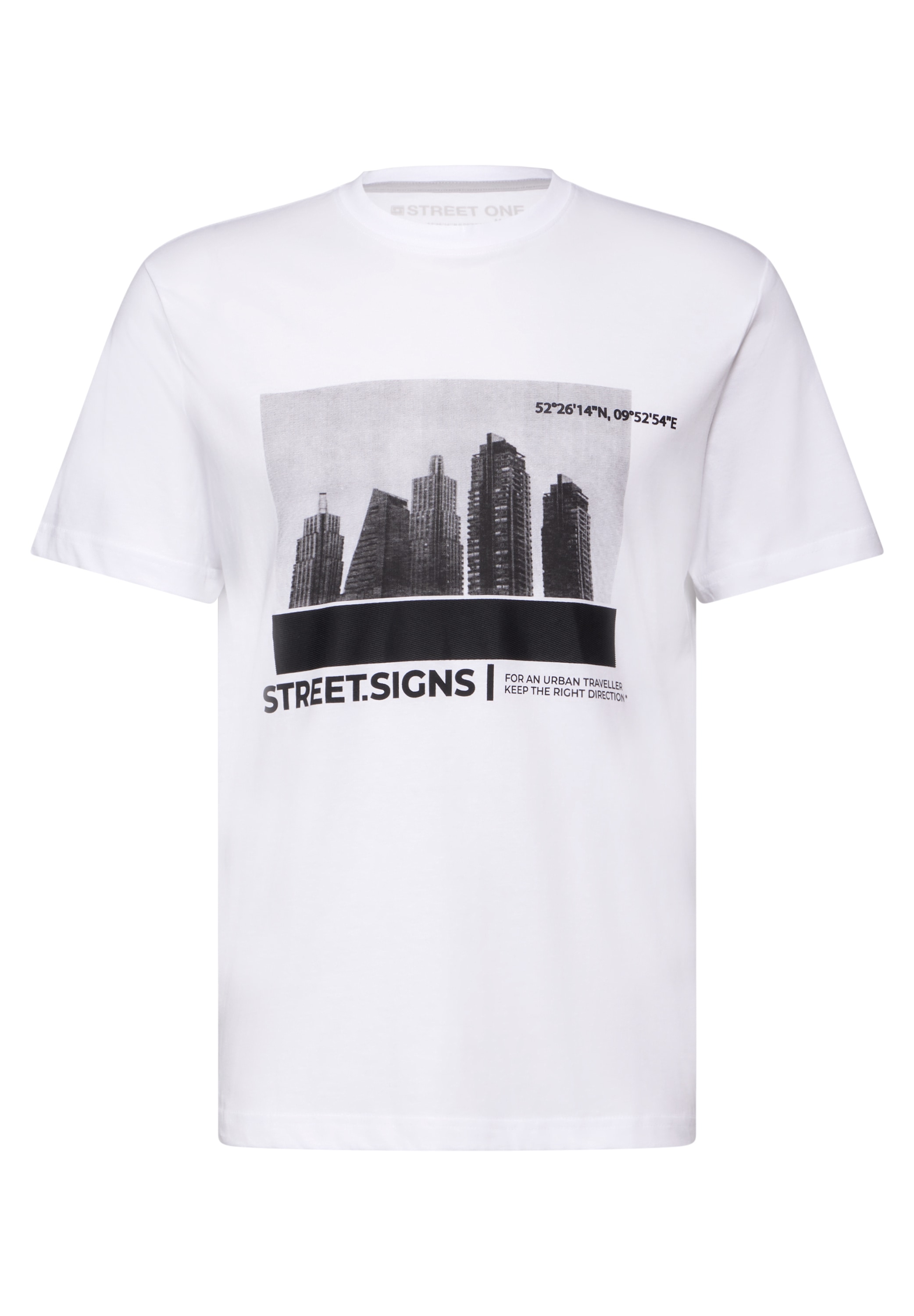 STREET ONE MEN Langarmshirt, aus reiner Baumwolle
