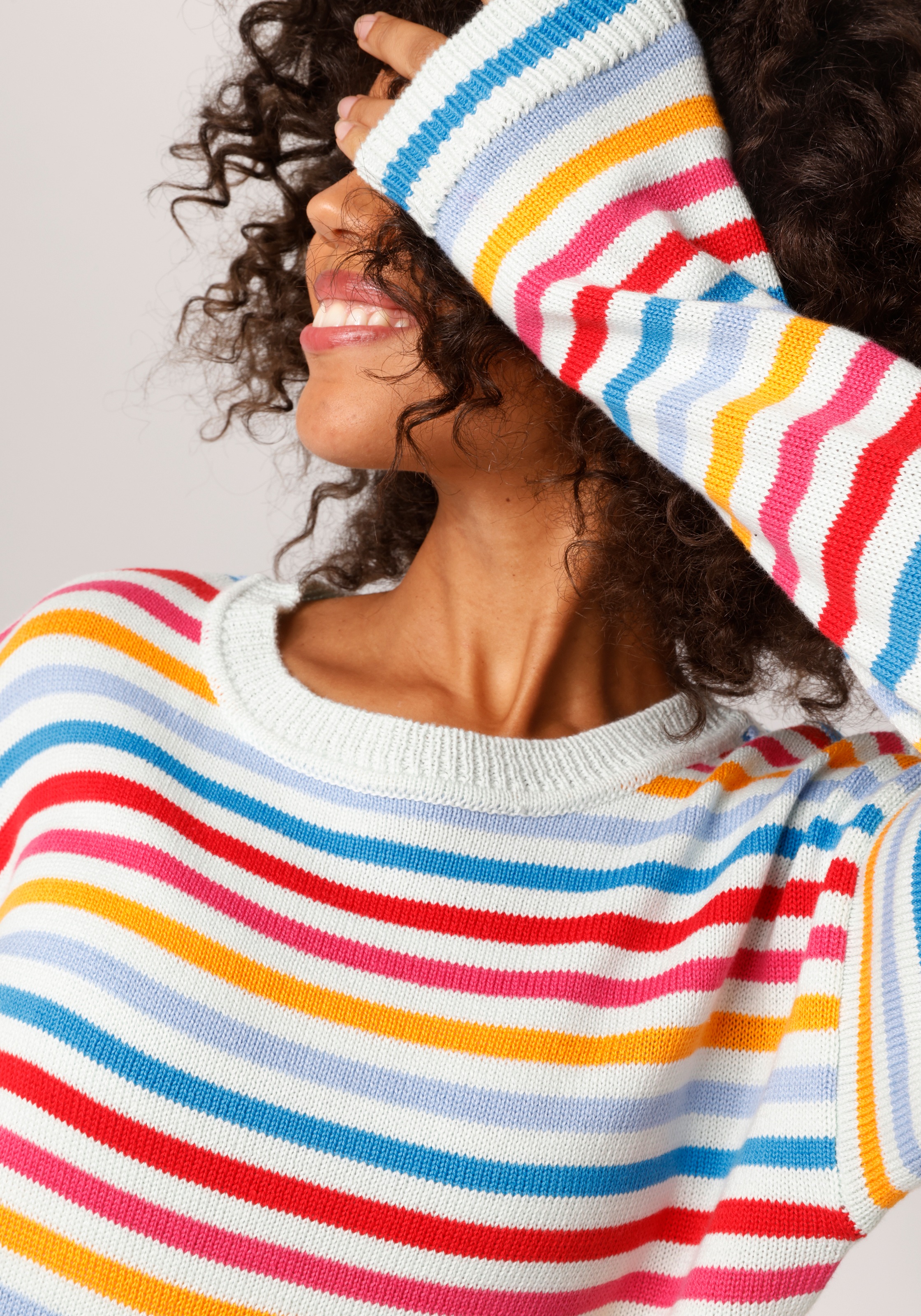 Thumbnail - Aniston CASUAL Strickpullover mit farbenfrohen Ringeln - NEUE KOLLEKTION