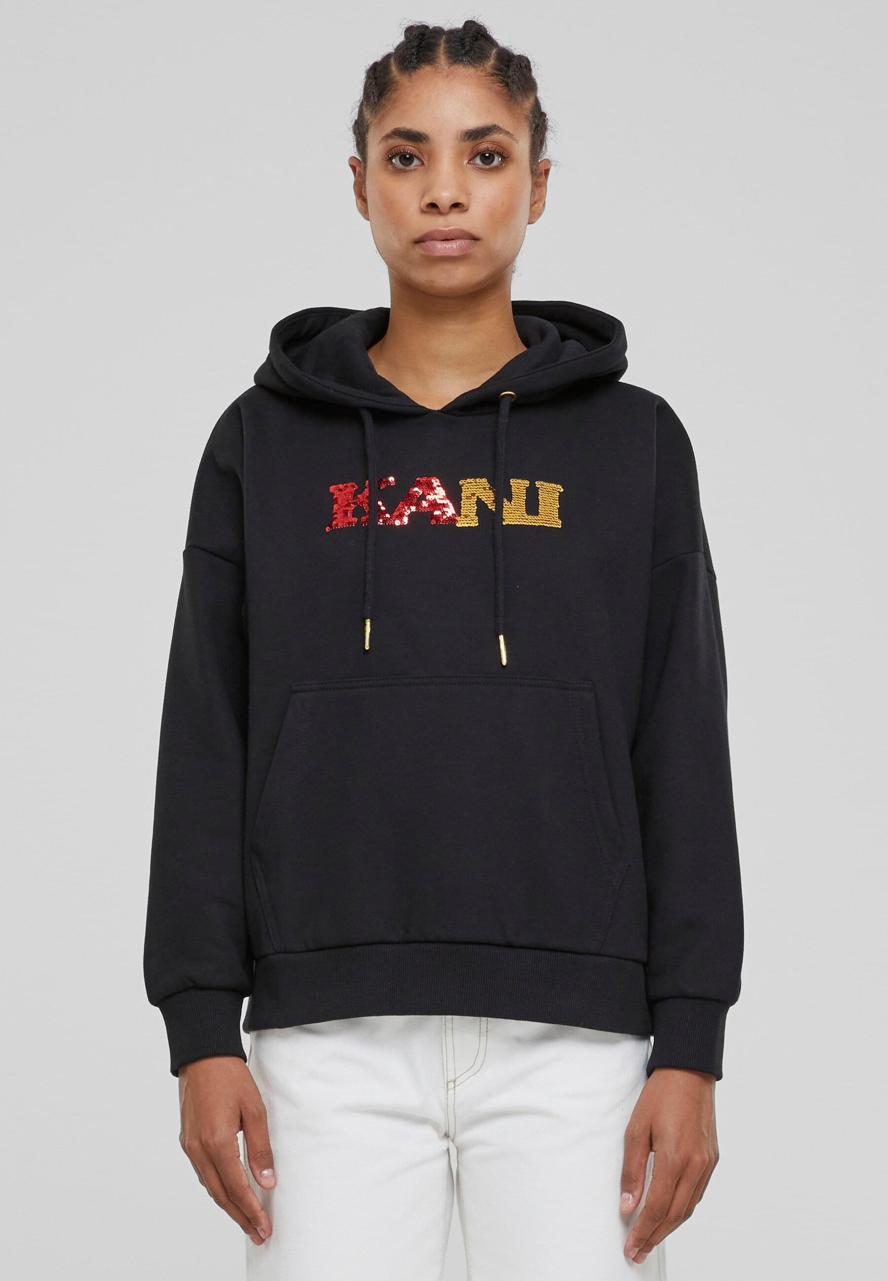 Karl Kani Kapuzenpullover »Karl Kani Damen KW213-059-1 Retro Sequins OS Hoodie black«, (1 tlg.)