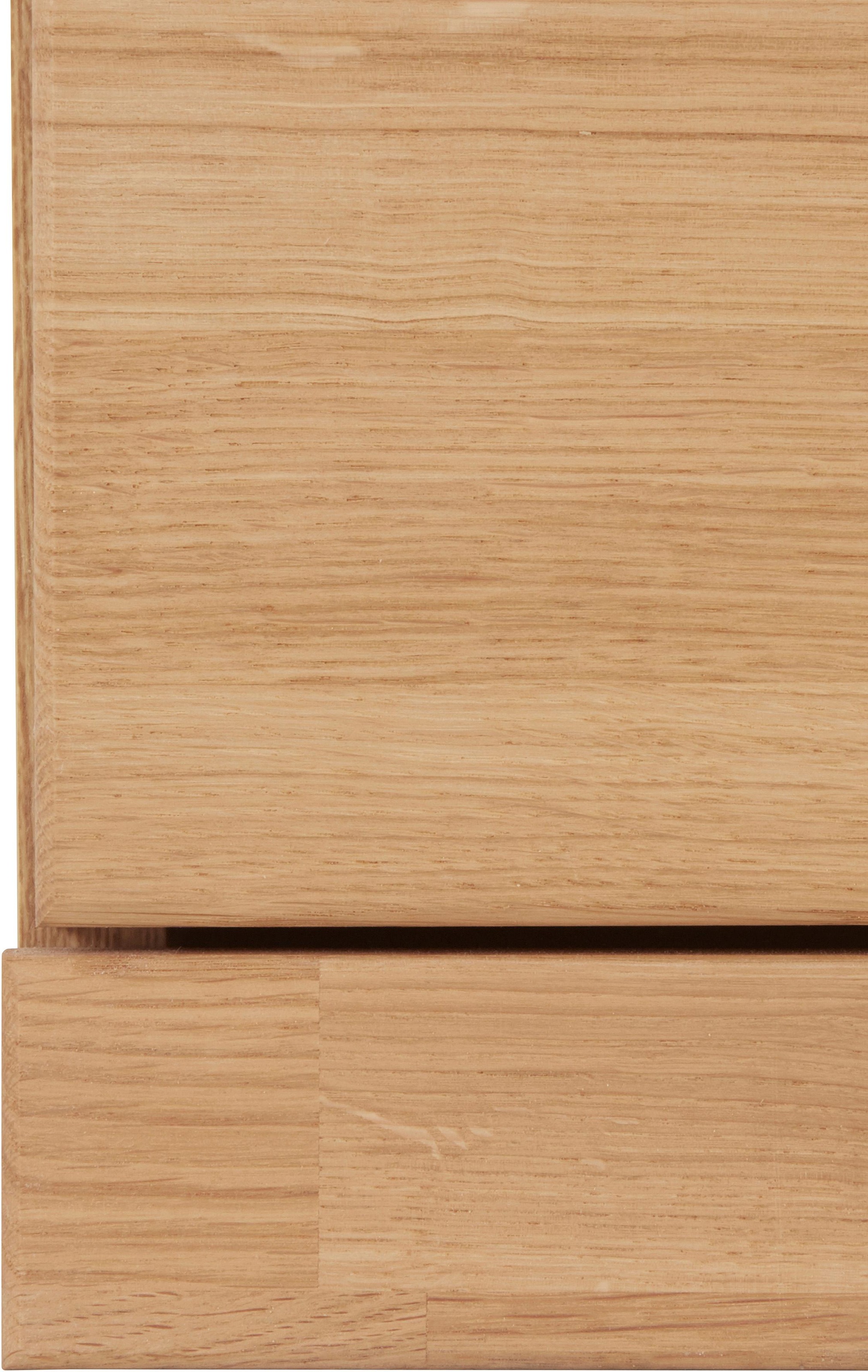 Home affaire Sideboard »Ribe,125cm breit, Fronten Massivholz,5 Fächer,Böden versetzbar«, Korpus Holzwerkstoff,Türen mit Glaseinsatz,3 Schubladen,Metallgriffe