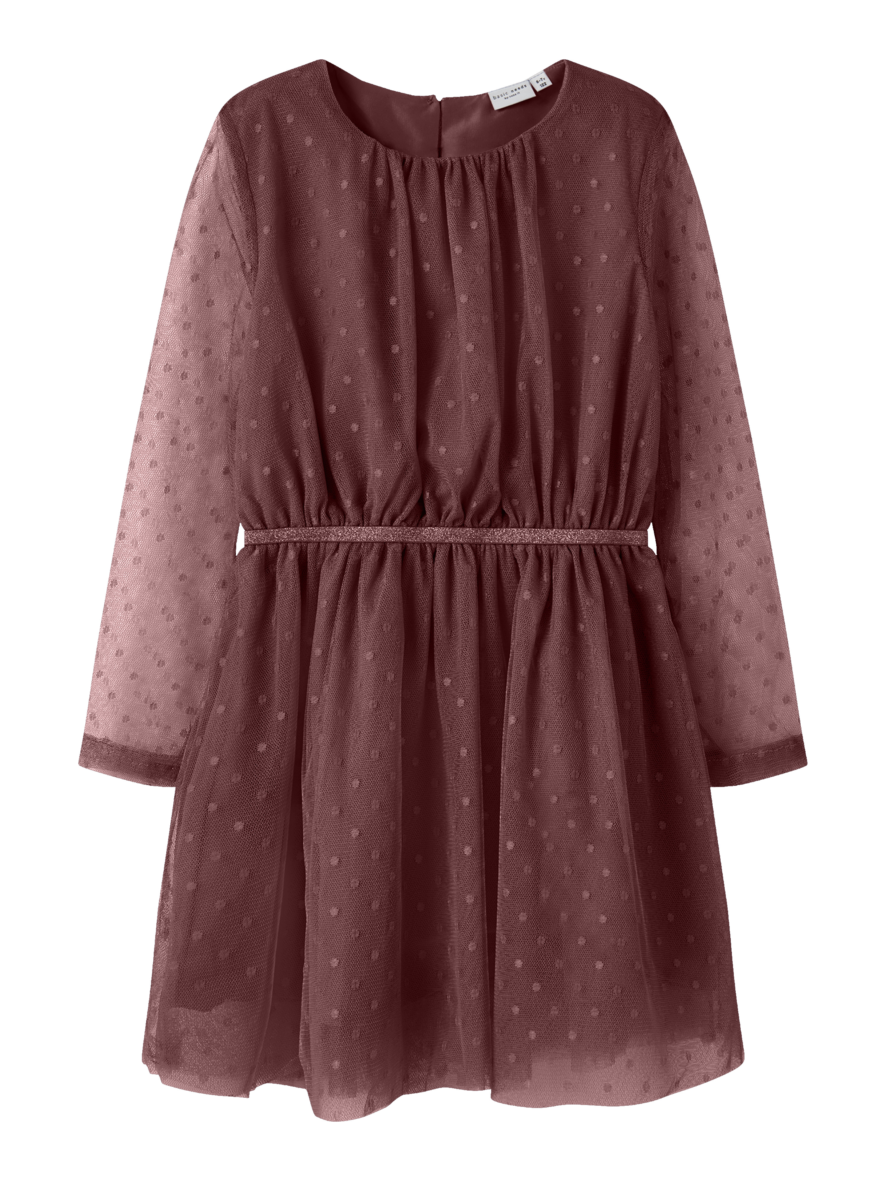 Name It Minikleid "NKFVABOS LS DRESS NOOS" elastische Taille, Glitzer - Effekt
