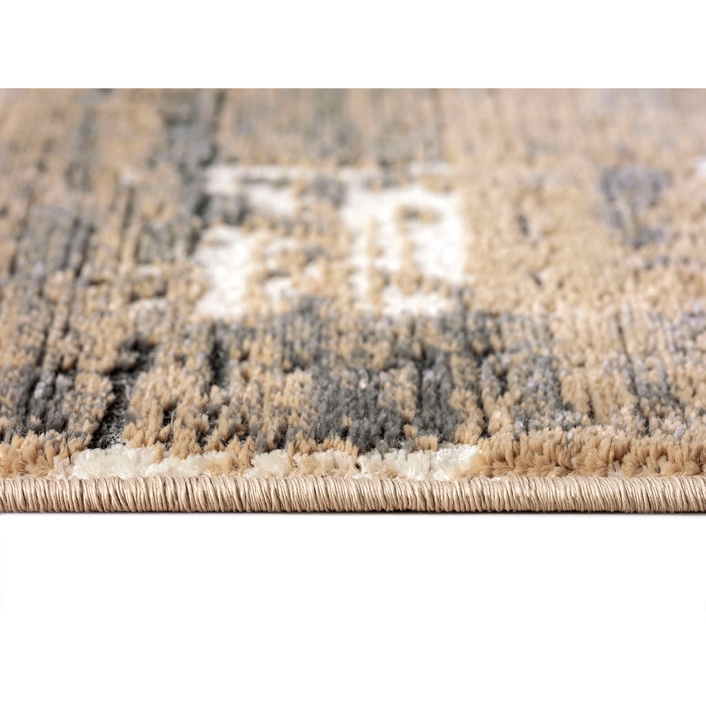 Leonique Teppich »Hamsa«, rechteckig, 9 mm Höhe, Hoch-Tief-Struktur, Schrumpf Carving-Effekt, besonders dichte Qualität, ideale Teppiche für Wohnzimmer, Schlafzimmer, Esszimmer, Ankleidezimmer