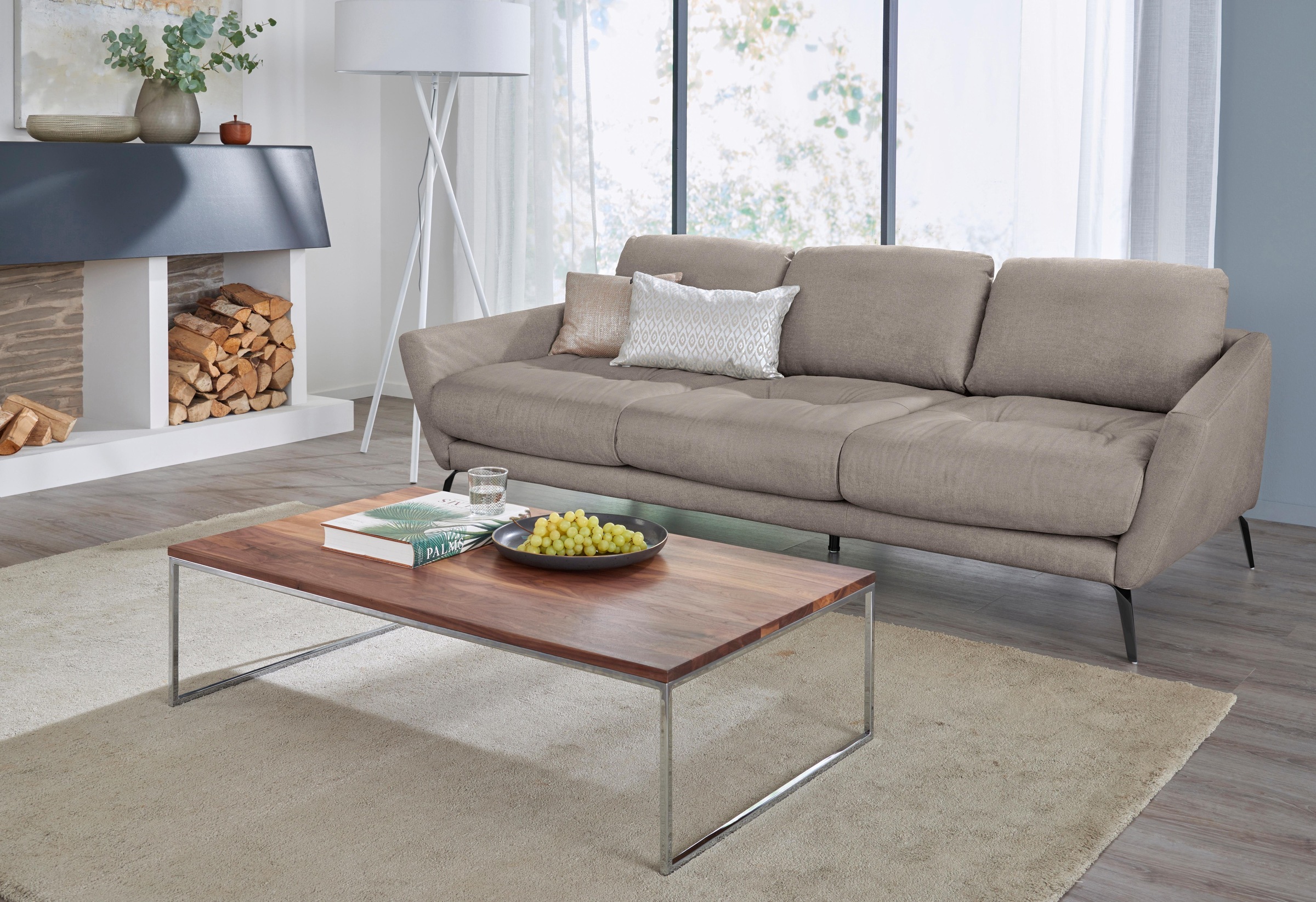 W.SCHILLIG Big-Sofa »softy«, mit dekorativer Heftung im Sitz, Füße schwarz pulverbeschichtet
