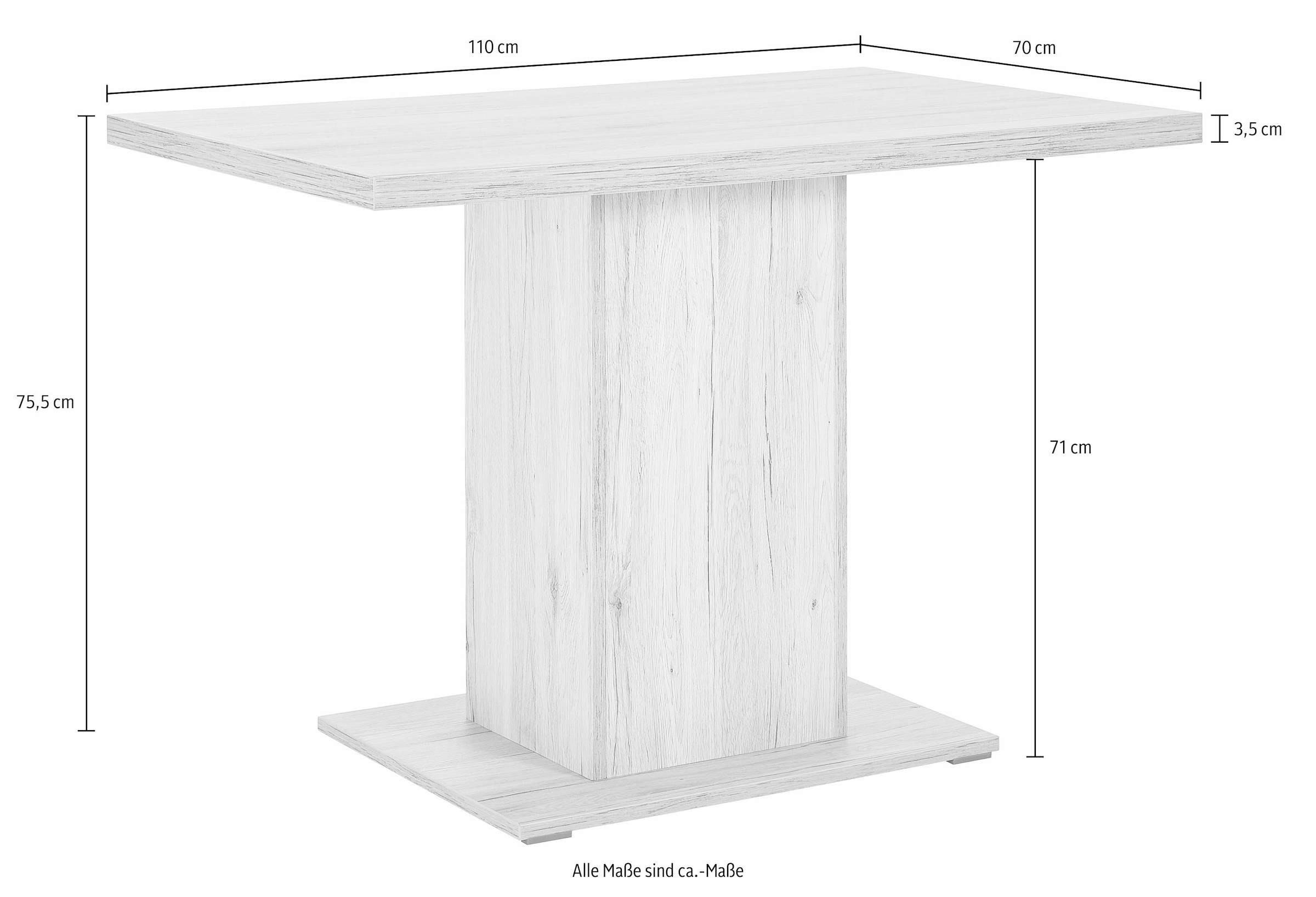 INOSIGN Säulen-Esstisch »Hamburg«, Breite 110 cm