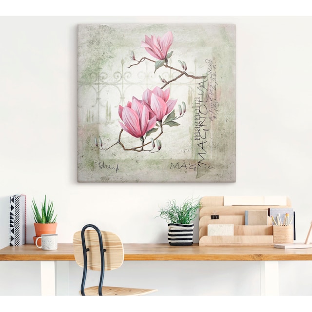 Artland Wandbild »Pinke Magnolie«, Blumen, (1 St.), als Leinwandbild,  Wandaufkleber oder Poster in versch. Größen bestellen | BAUR