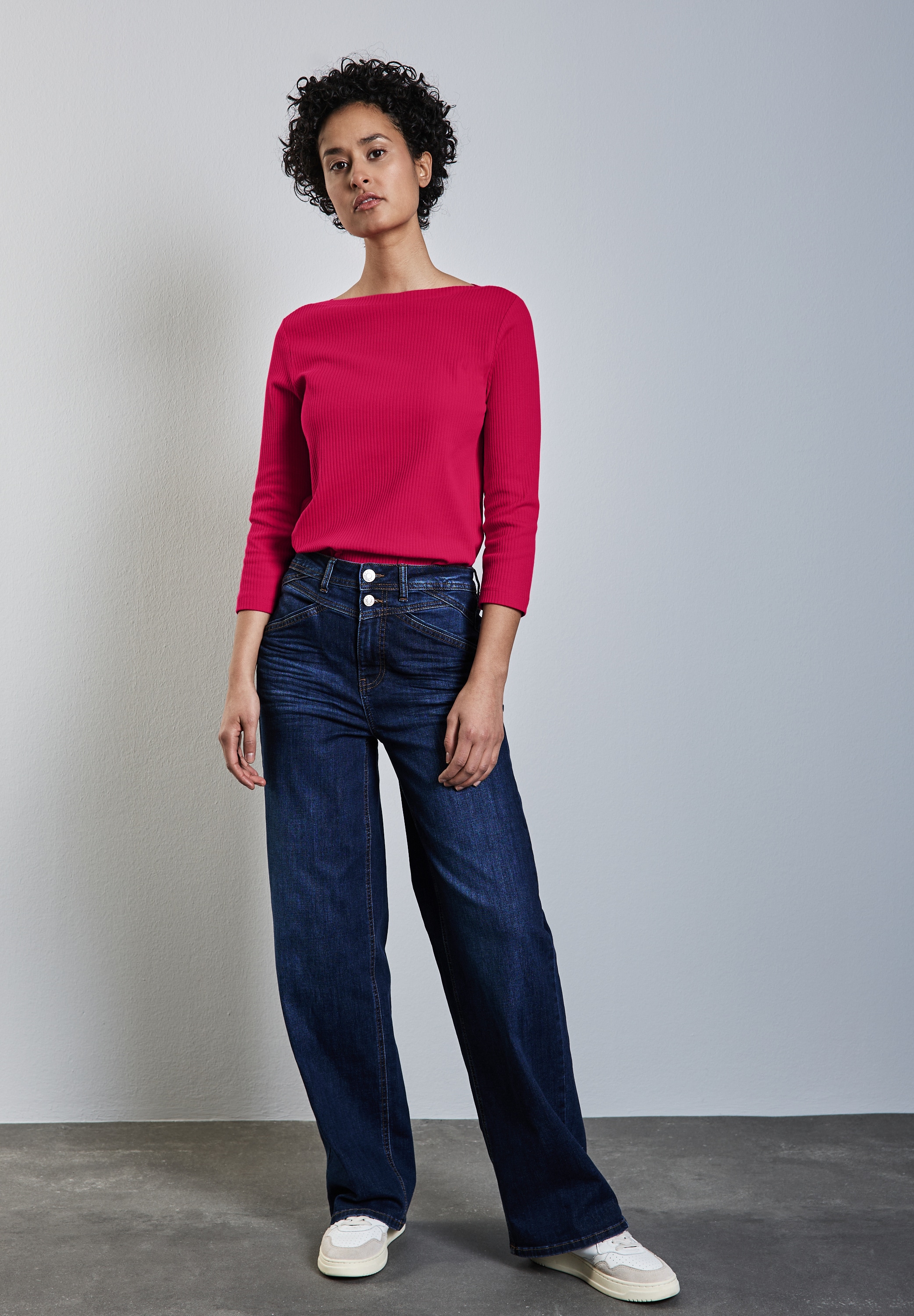 STREET ONE 3/4-Arm-Shirt, aus softem Materialmix
