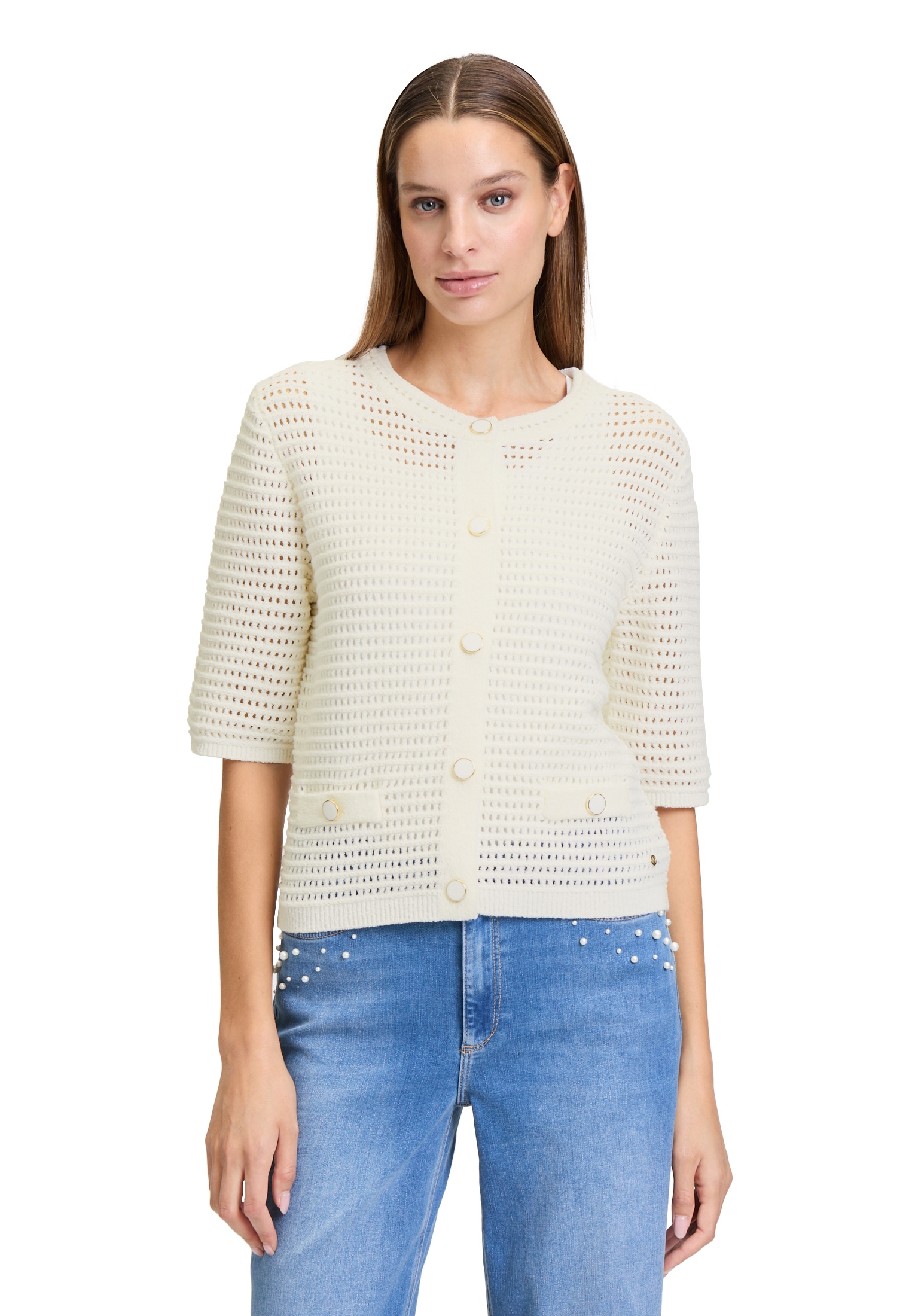 Betty&Co Strickjacke "Damen Sommer-Strickjacke mit Knopfleiste", 1 Stk. Str günstig online kaufen