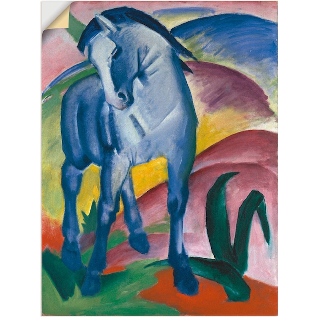 Black Friday Artland Wandbild »Blaues Pferd I. 1911.«, Haustiere, (1 St.),  als Alubild, Leinwandbild, Wandaufkleber oder Poster in versch. Größen |  BAUR