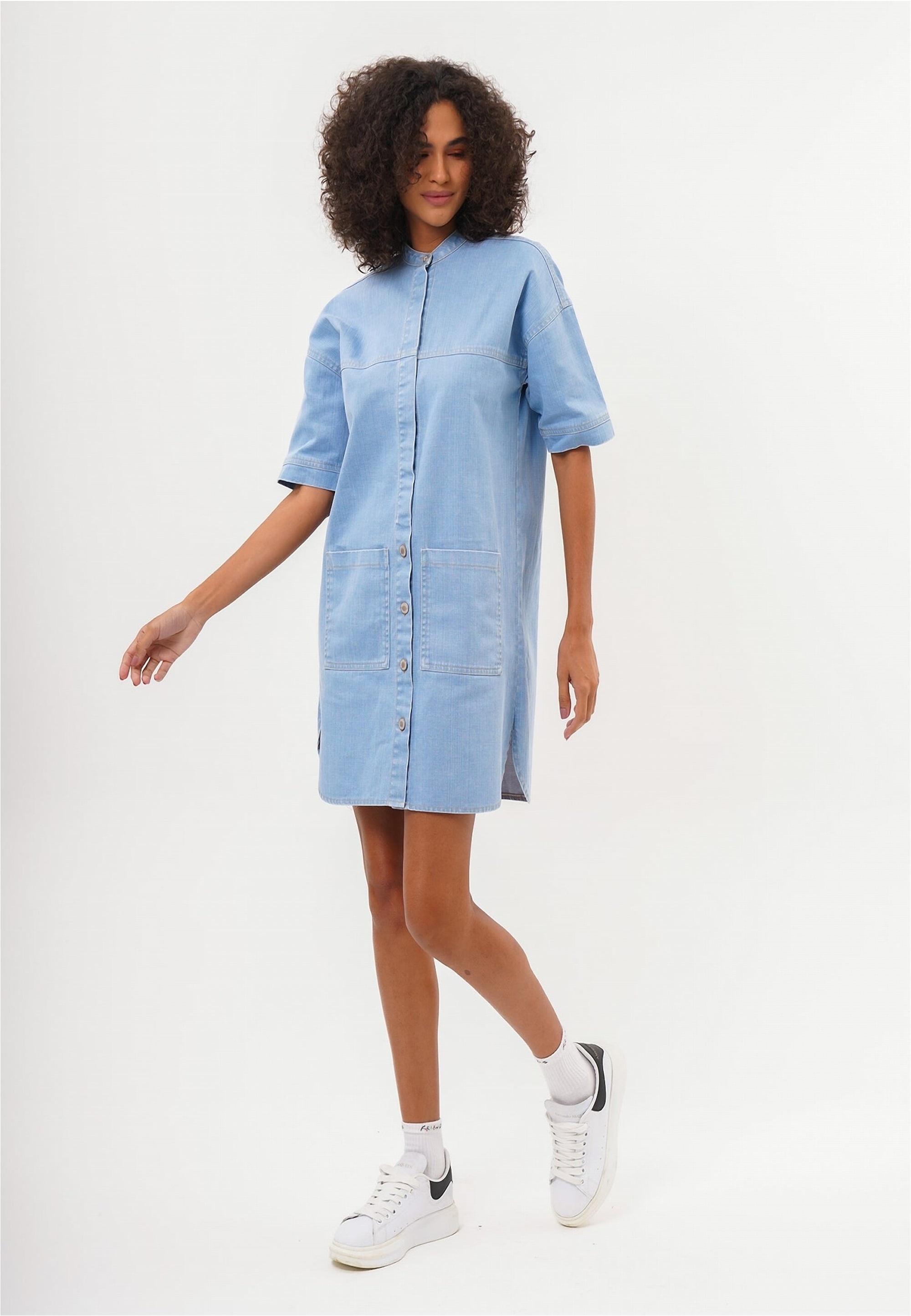 freshlions Jeanskleid »Josy«, mit durchgehender Knopfleiste