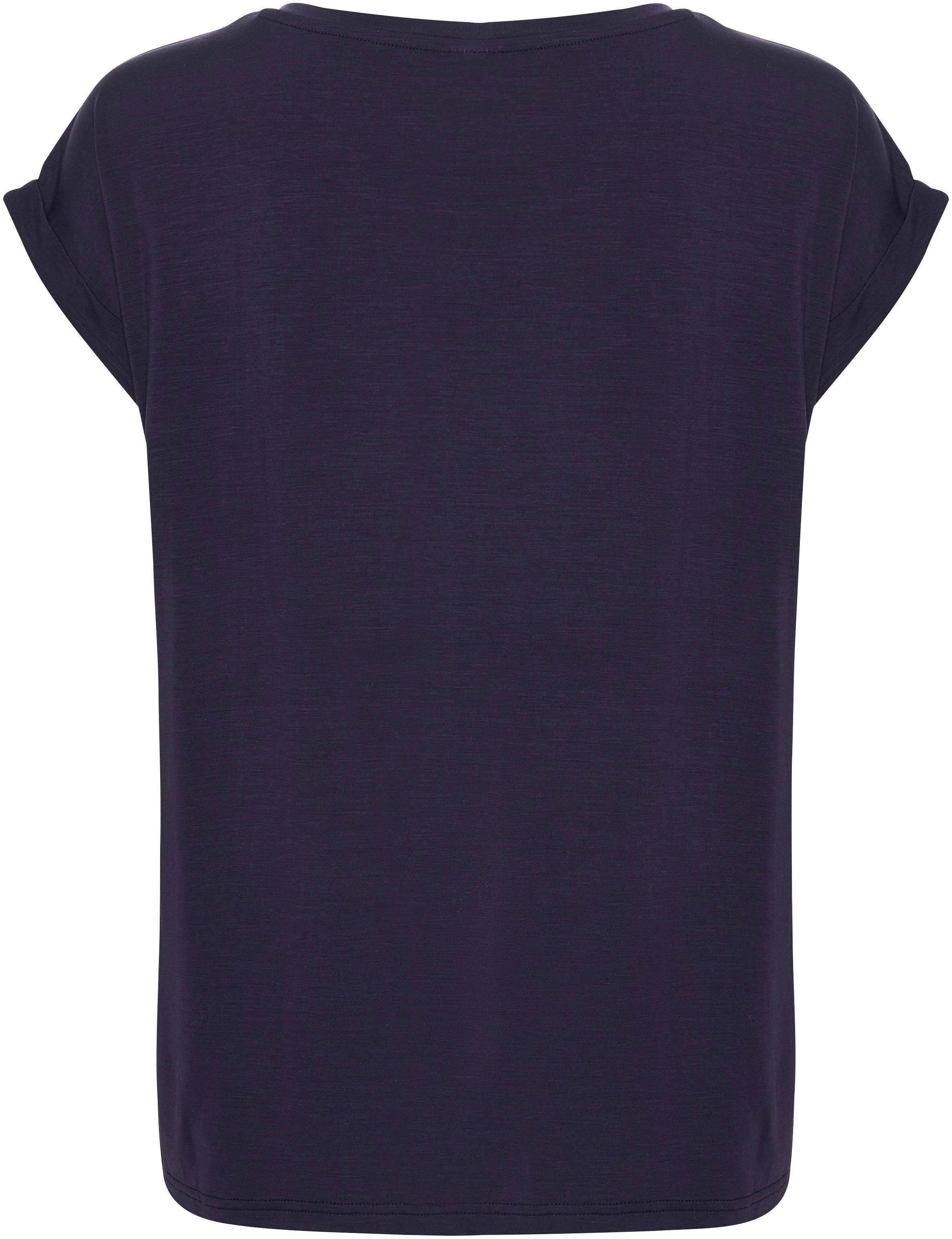 Saint Tropez Rundhalsshirt, Basic in edler LYOCELL Qualität
