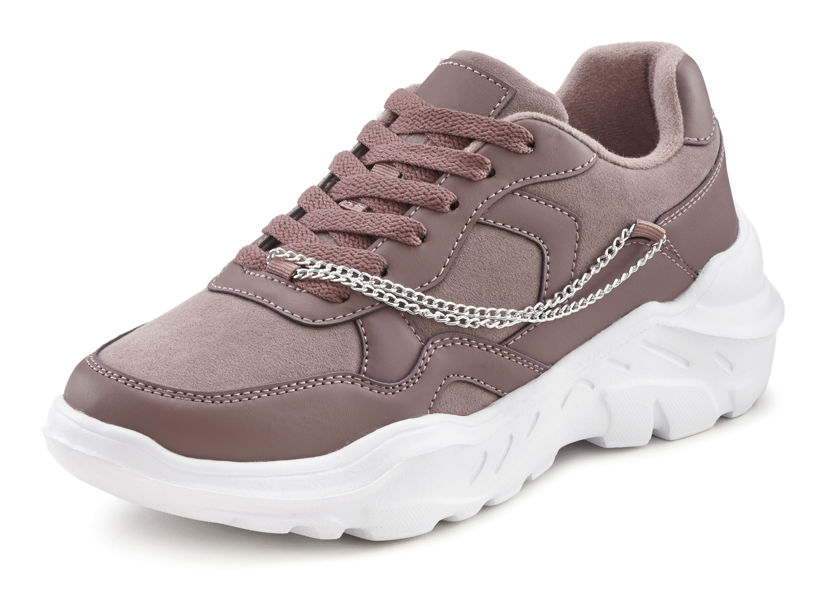 Thumbnail - LASCANA Sneaker, mit Chunky-Sohle & Ketten, Schnürhalbschuhe, Freizeitschuhe VEGAN