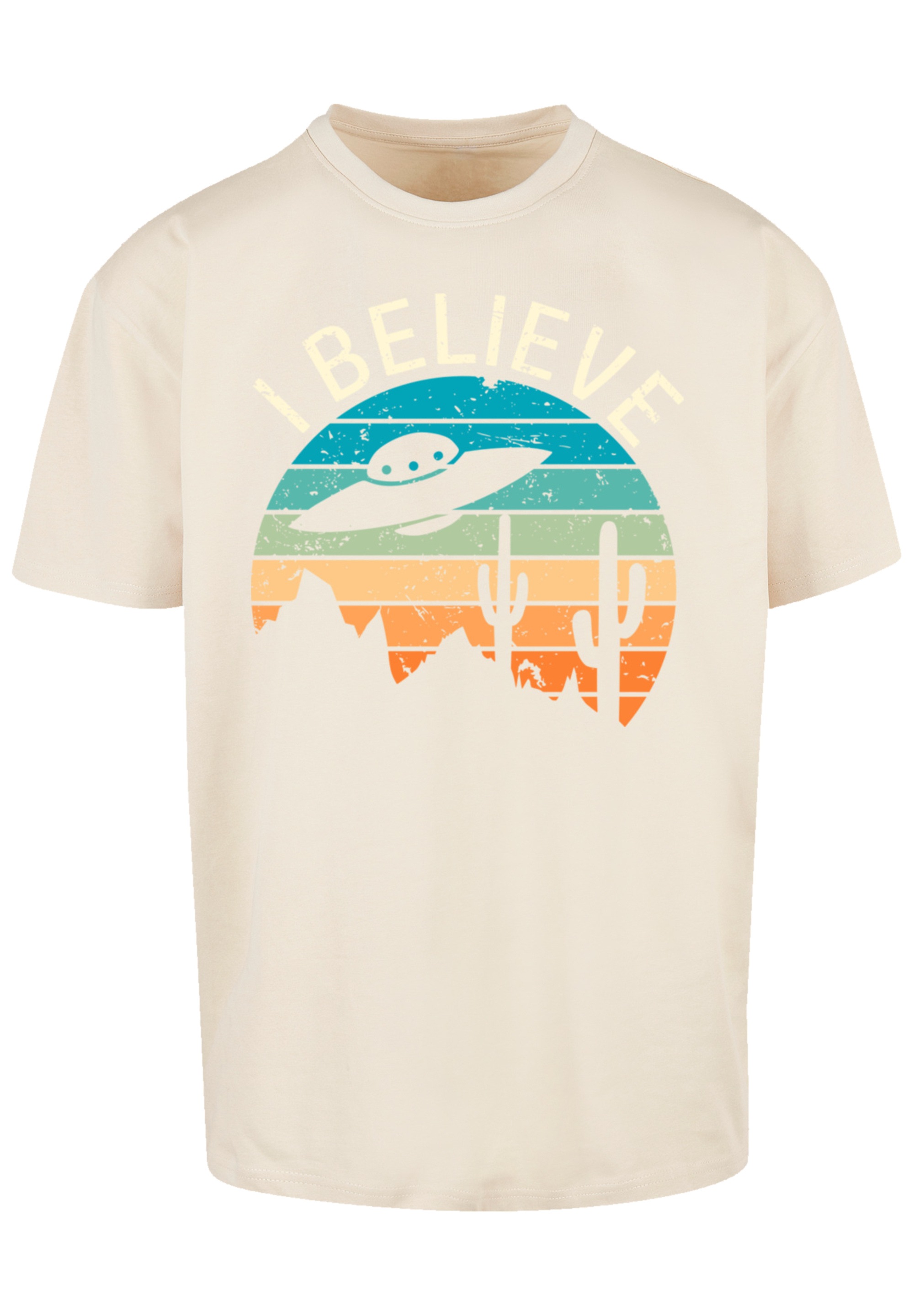 F4NT4STIC T-Shirt »I Believe UFO Alien Sonnenuntergang«, Premium Qualität