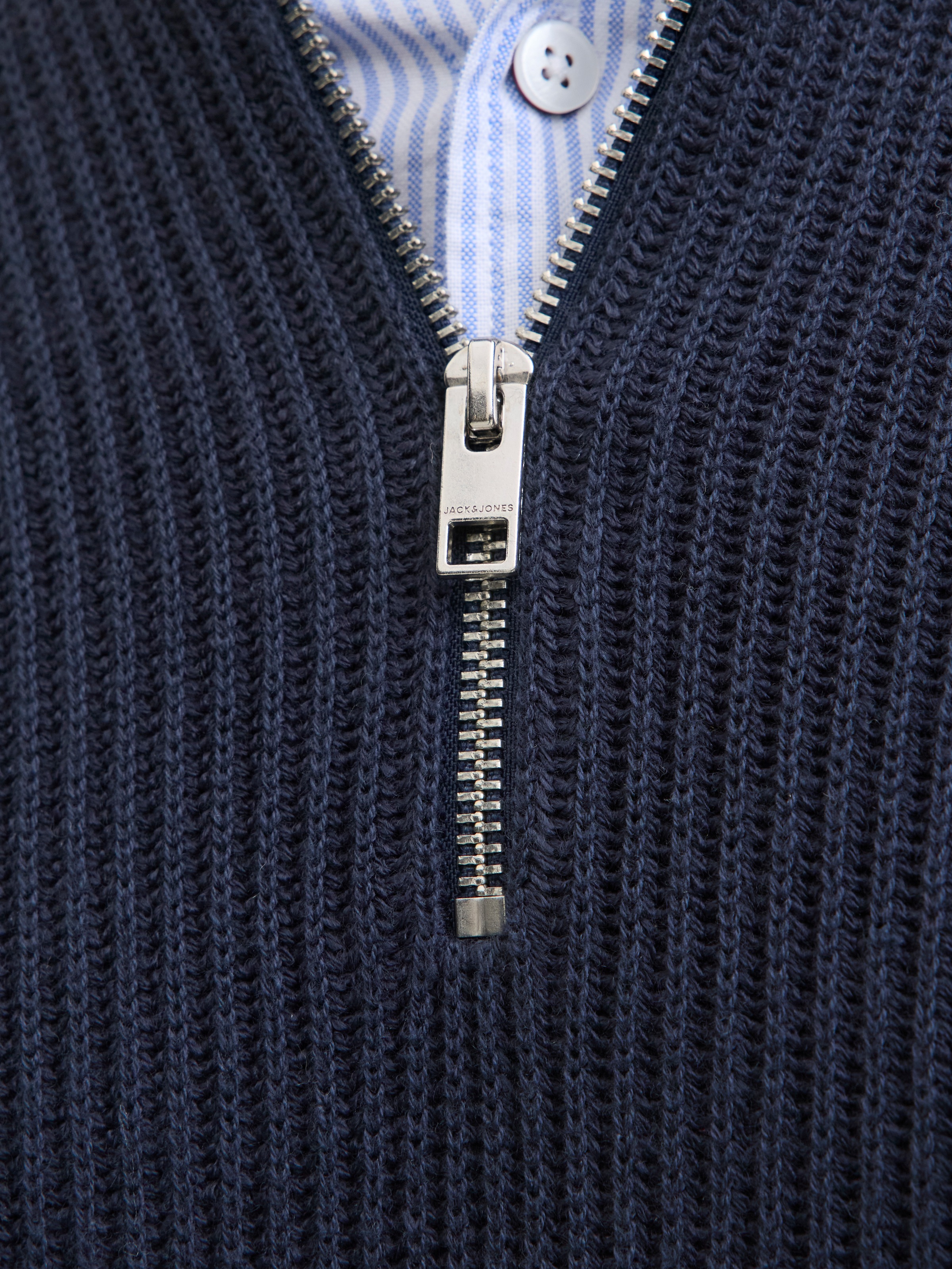 Jack & Jones PlusSize Troyer "JJPANNEL KNIT HALF ZIP AW25 PLS" günstig online kaufen