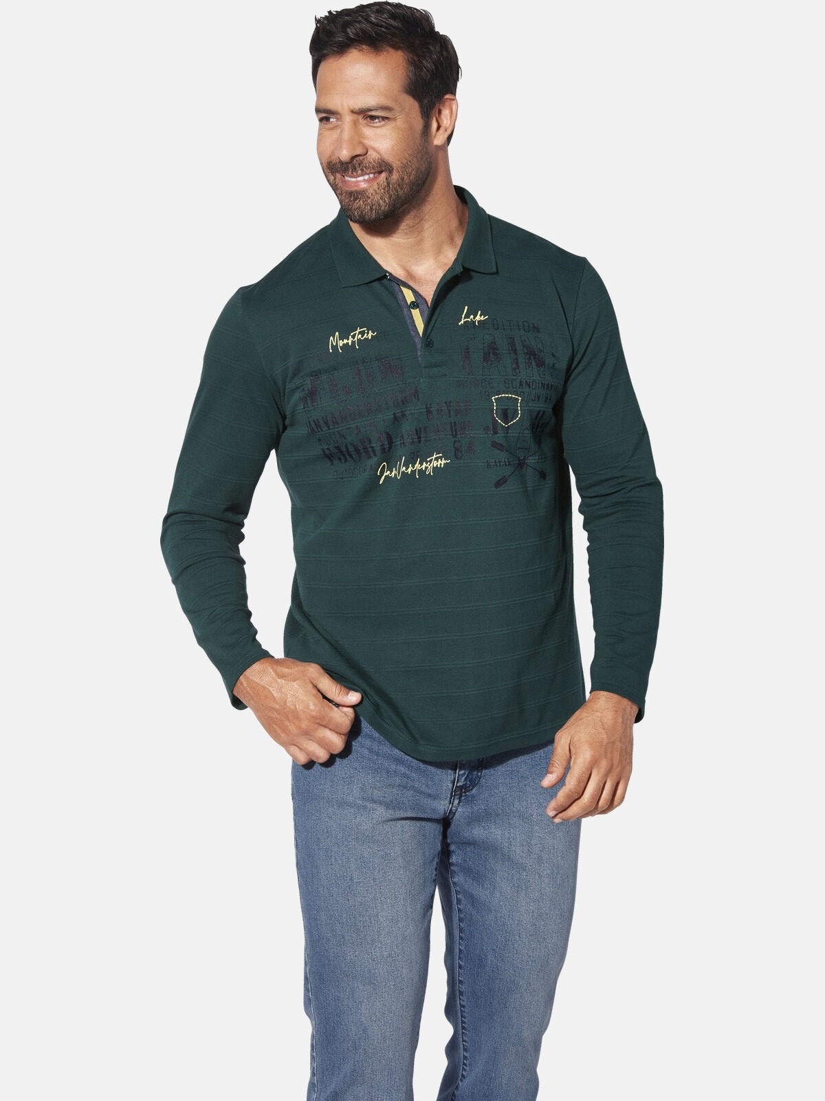 Jan Vanderstorm Langarm-Poloshirt "Langarm-Poloshirt MAKSE" günstig online kaufen