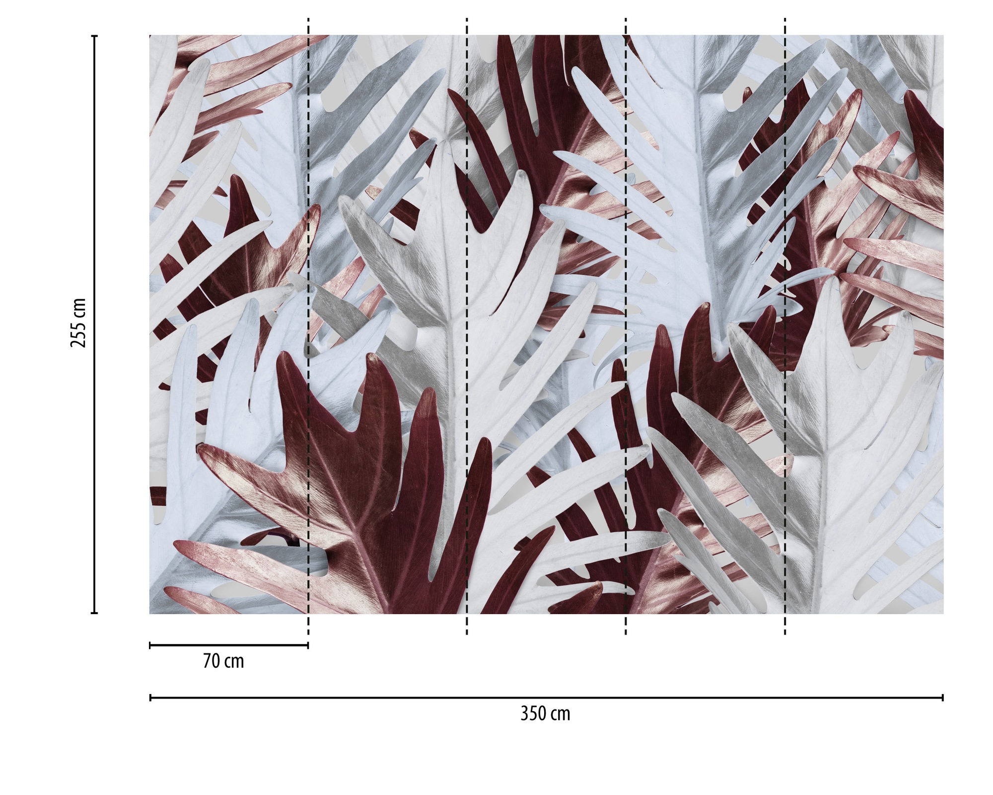 Thumbnail - A.S. Création Vliestapete "Tropen Fototapete Blätter Weiß Kupfer Modern" matt strukturiert