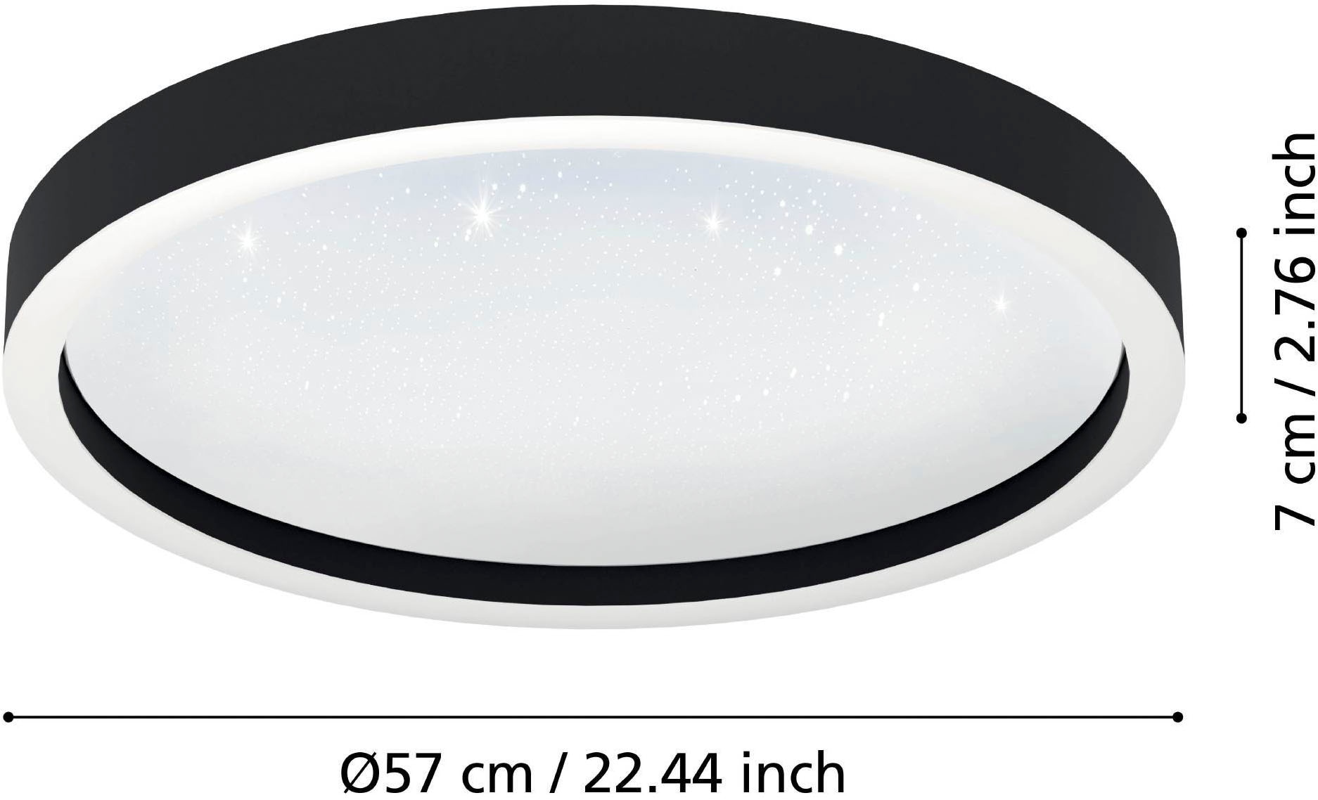 EGLO Deckenleuchte »Montemorelos-Z Deckenlampe, ZigBee 3.0, Kristall-Effekt, Flurlampe« LED-Modul 1 Stk. Kaltweiß | RGB Wand-/Deckenleuchte - H7 x Ø57 cm - schwarz - 34,5W inkl.