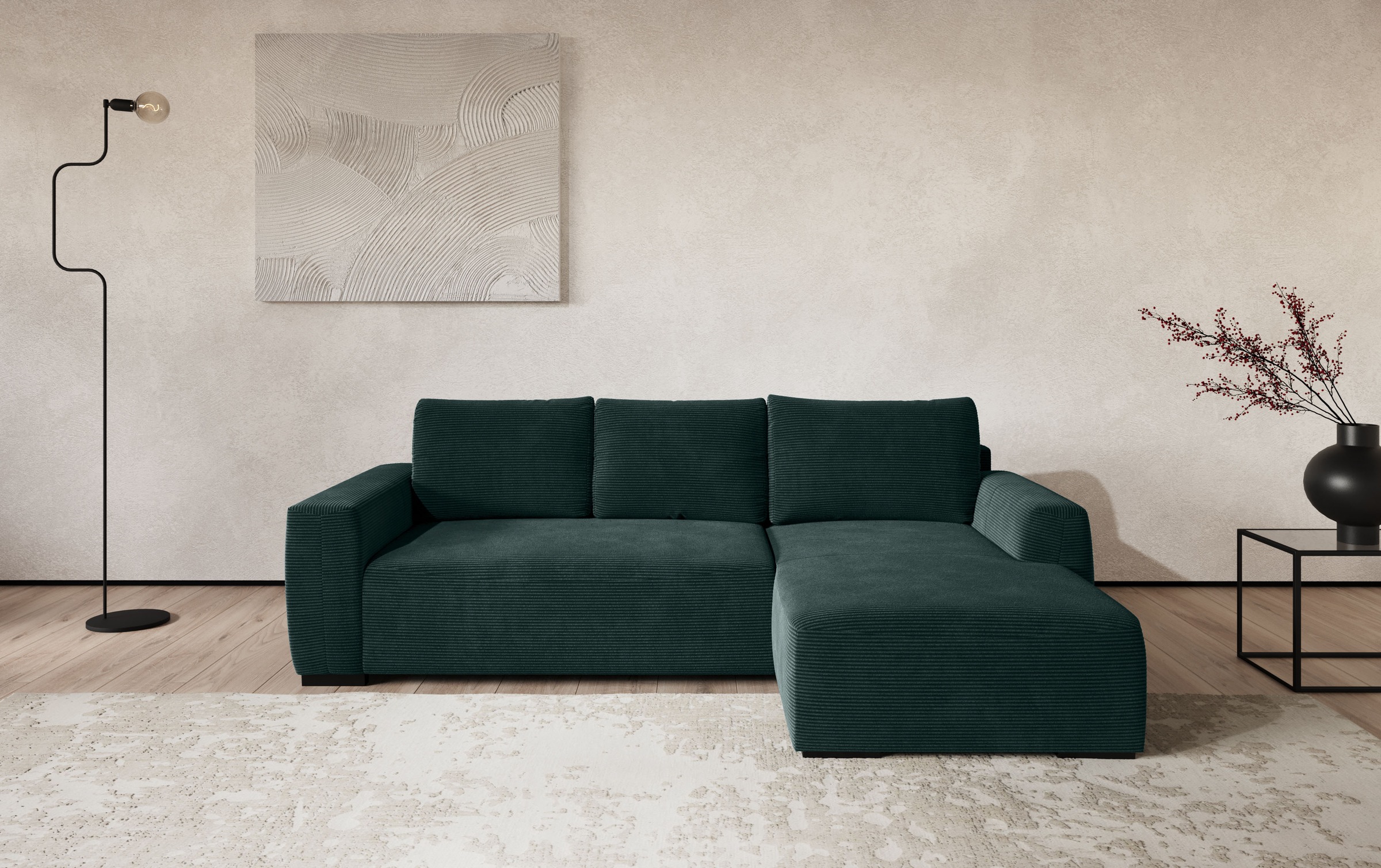 Cotta Giro L-Shape Sofa with Chaise Longue hunter
