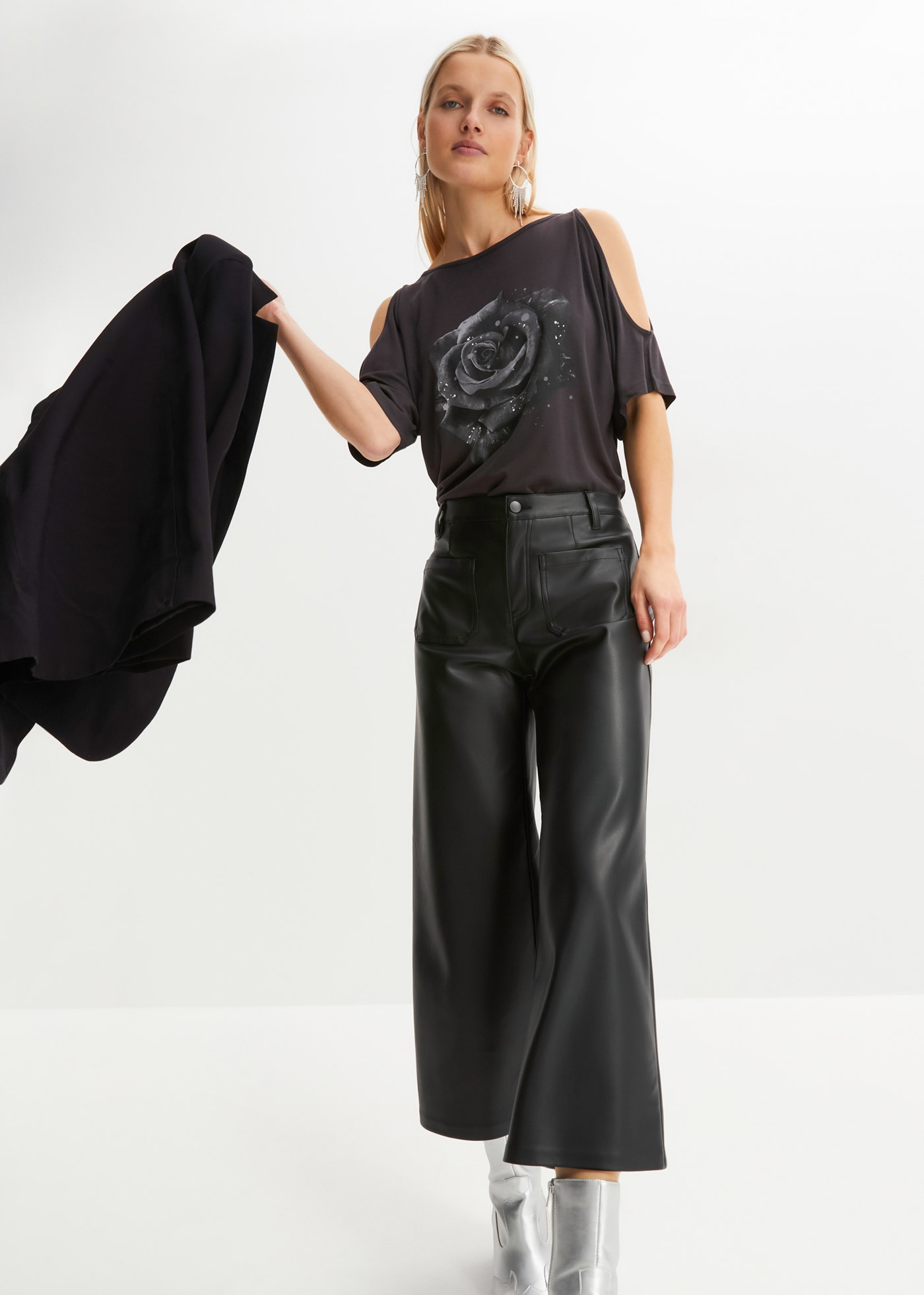 bonprix T-Shirt »Cold-Shoulder-Shirt aus Viskose« Cold-Shoulder-Shirt aus Viskose