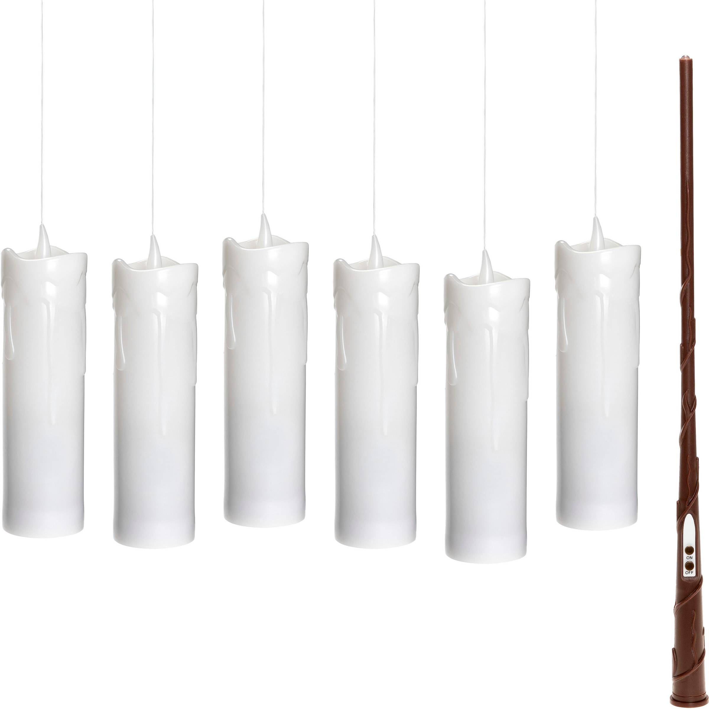 IC WINTERWORLD LED Dekolicht "Schwebende Kerzen mit Zauberstab als Fernbedienung", Ø 5cm H: 19cm, 7 Stk., beige, Leuchten, LED-Kerze, Weihnachtsdeko