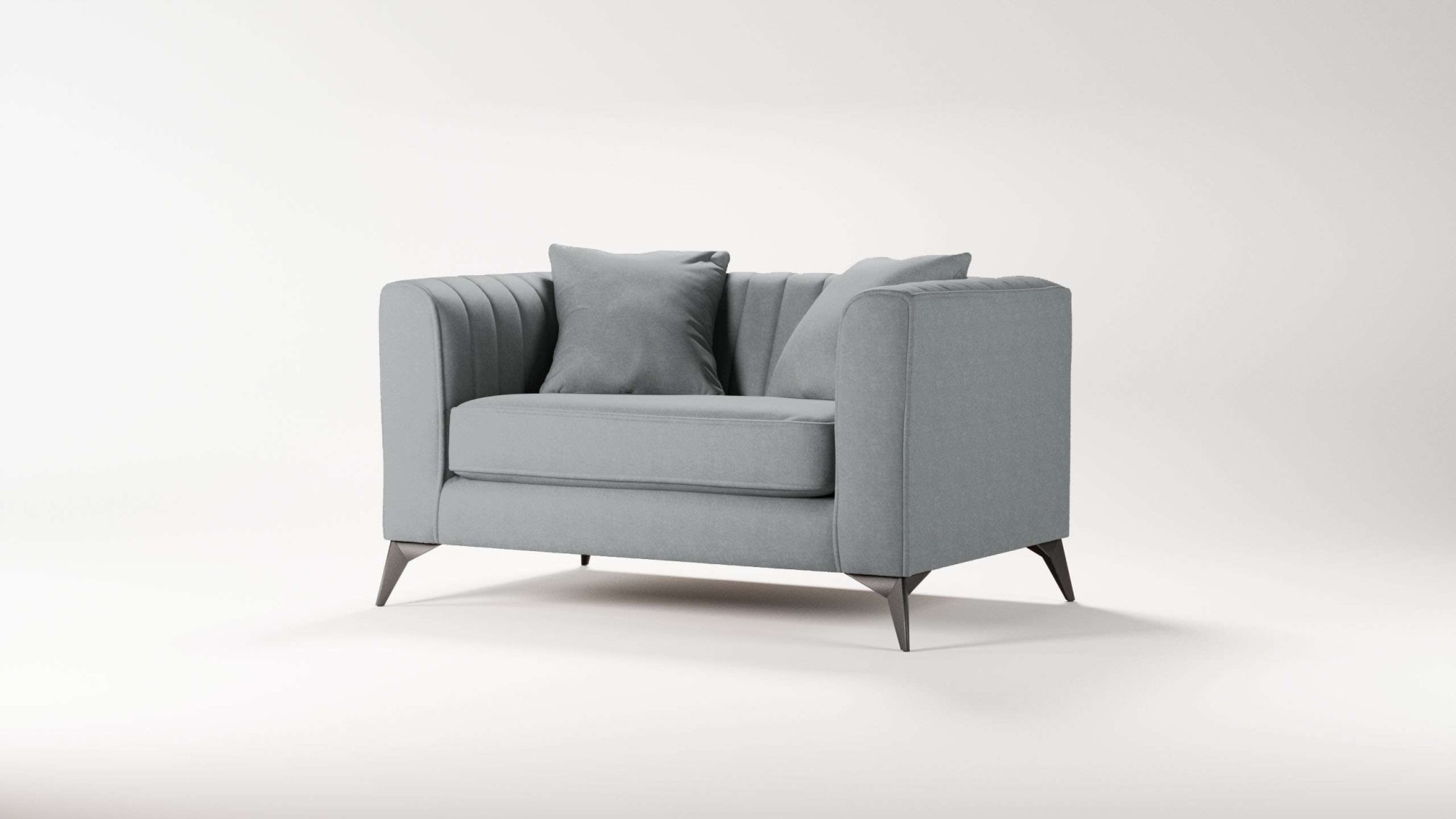 Places of Style Loveseat »MATTHEW Loungesessel, Maße B/T/H: 130/86/74 cm«, incl. Zierkissen, feine Steppung im Rücken, belastbar bis 200kg