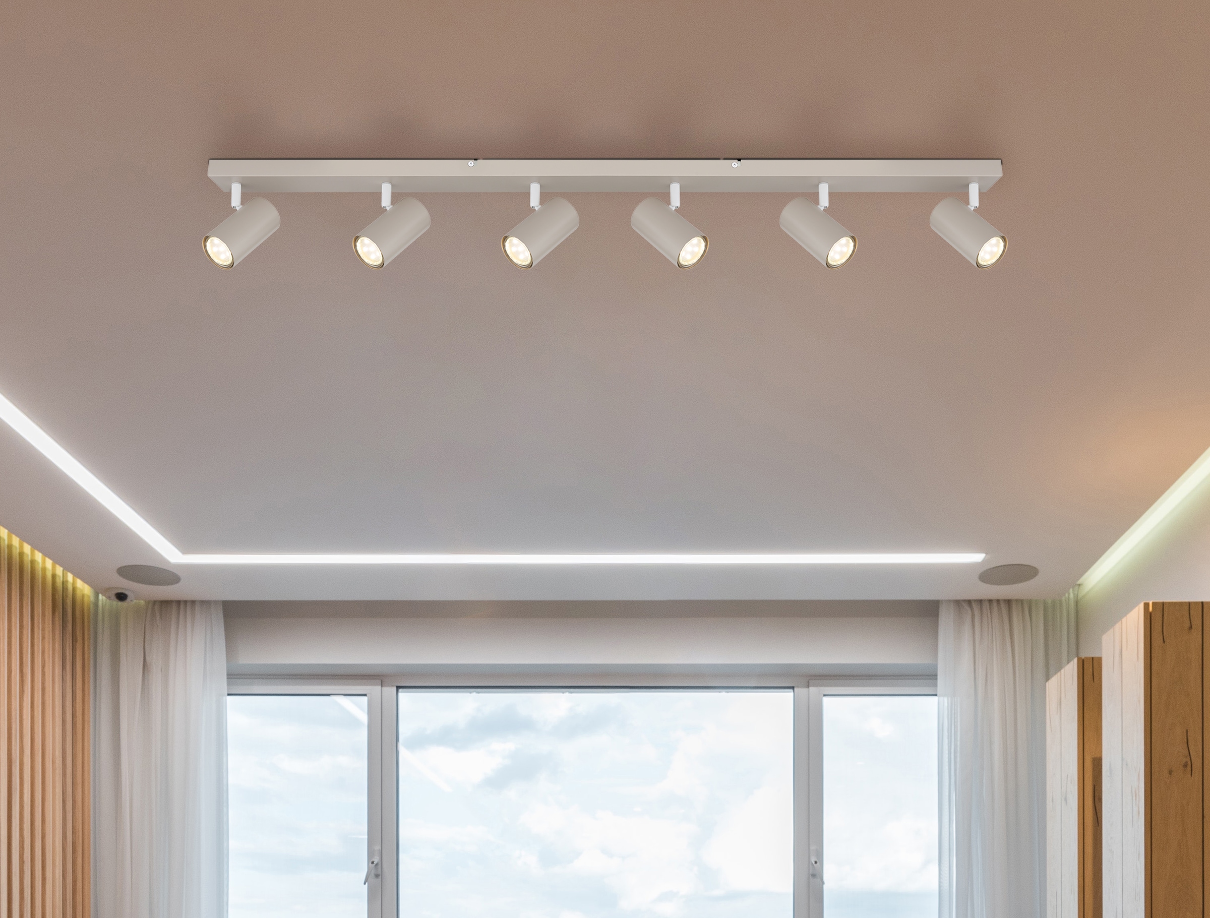 GLOBO LIGHTING Deckenspot »ROBBY« GU10 1 Stk. Strahler Sandfarben, dreh-/schwenkbar, GU10 35W