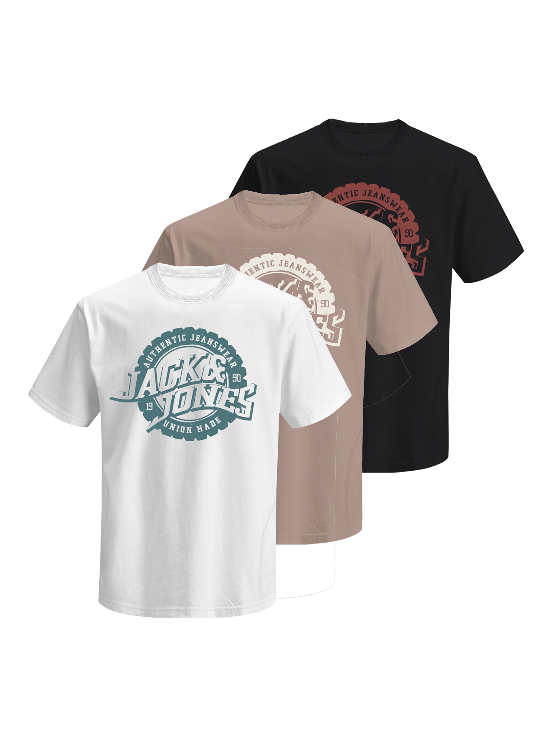 Jack & Jones Rundhalsshirt "JPRBLUBARON SS TEE FST 3PK MP", (Packung, 3 tlg günstig online kaufen