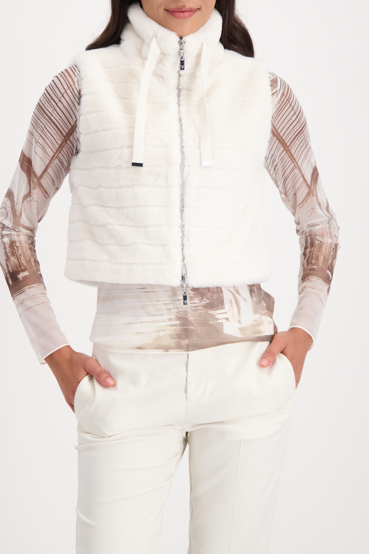 Monari Fellimitatweste "Weste fake fur" Regular fit mit Stehkragen günstig online kaufen