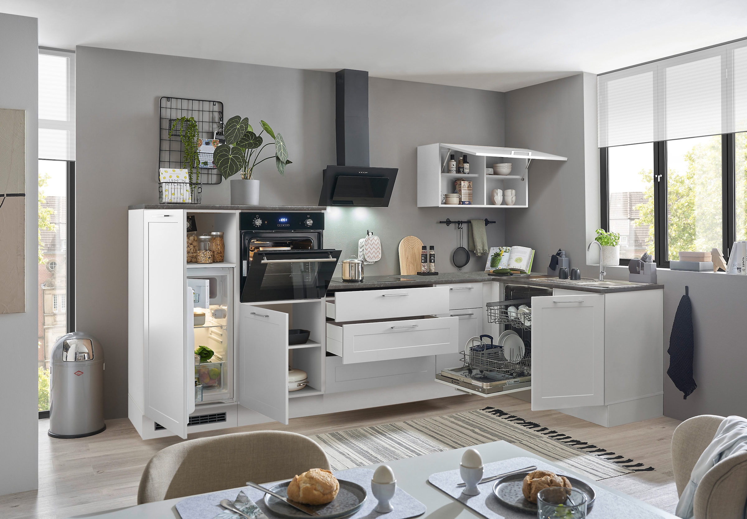 BASIC by Balculina Winkelküche »Marsi«, Stellmaße 320x175 cm, wahlweise mit E-Geräten, mit Soft-Close-Funktion