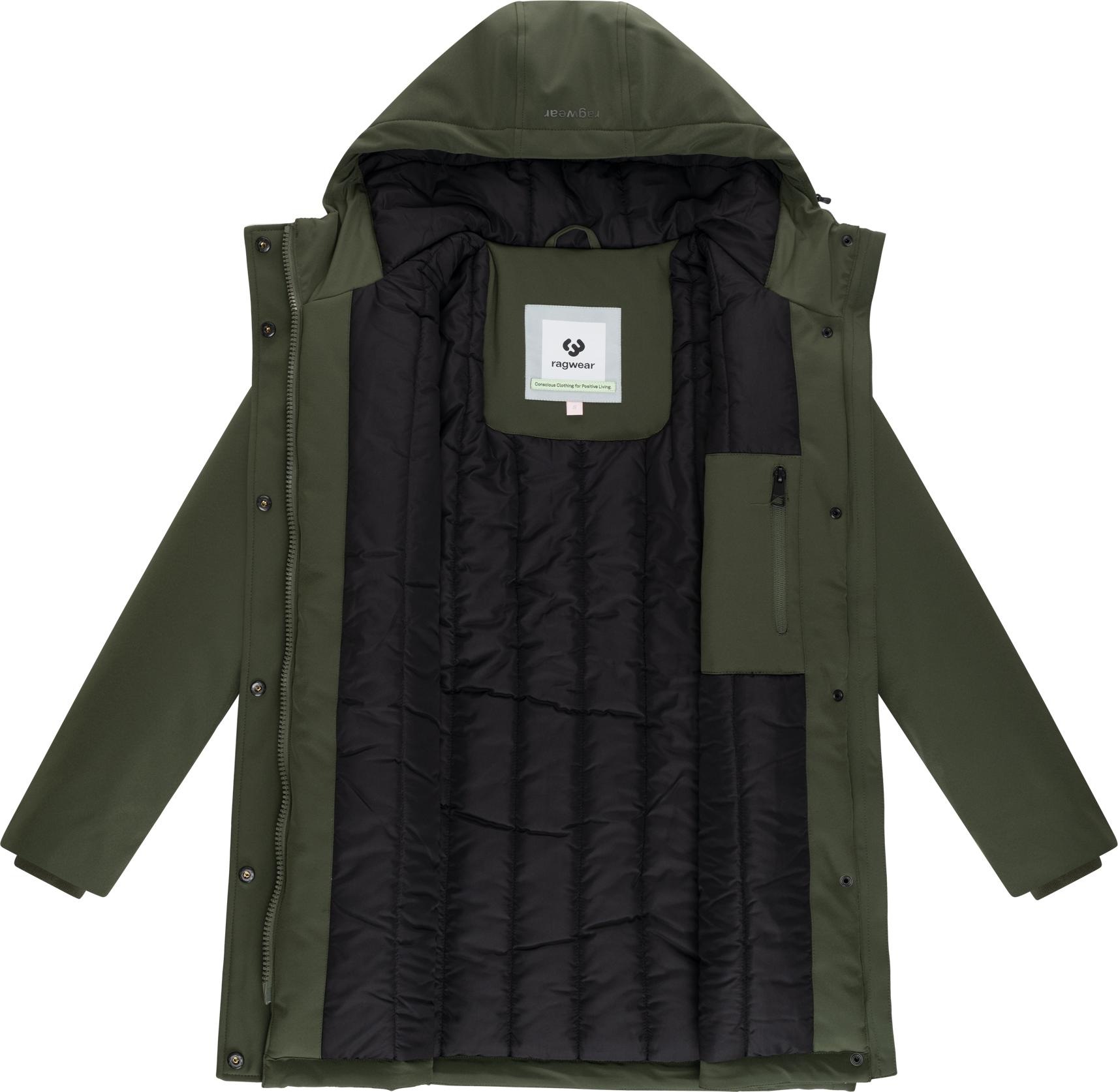 Ragwear Softshellmantel »Navanuti« Wasserdichter Übergangsmantel mit Kapuze